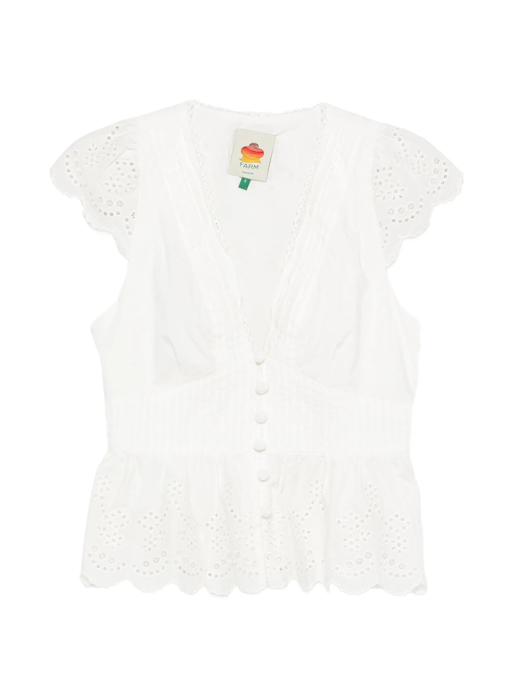 FARM Rio embroidered peplum blouse