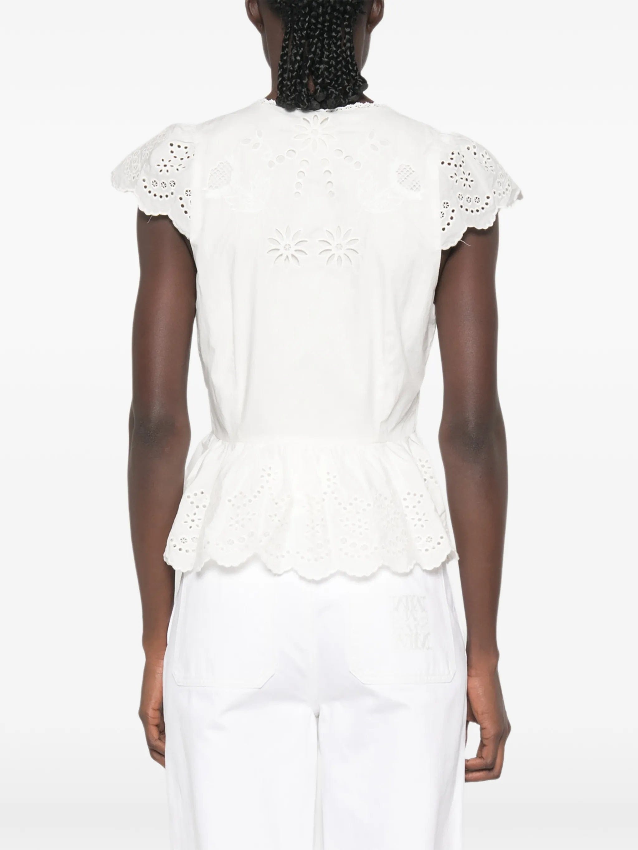 FARM Rio embroidered peplum blouse