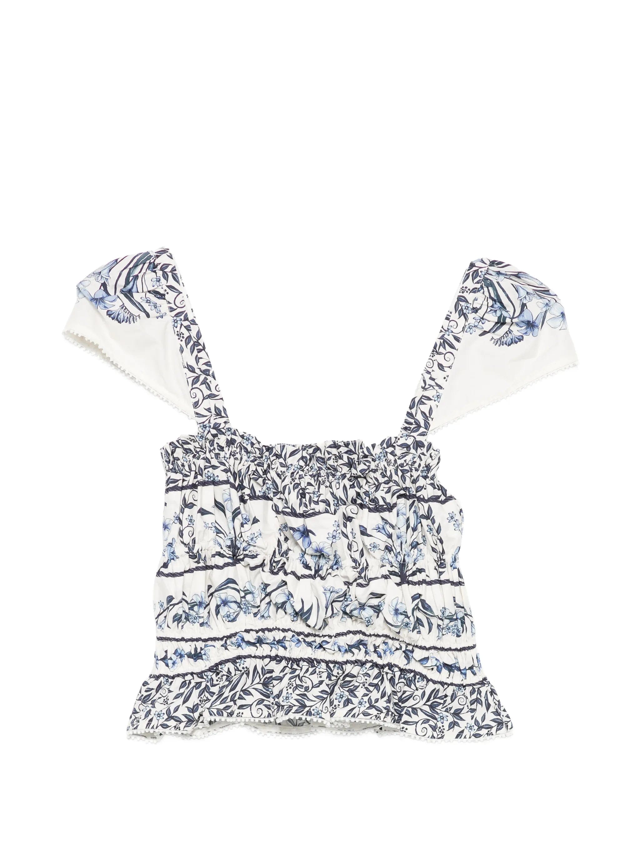 FARM Rio floral - print gathered blouse