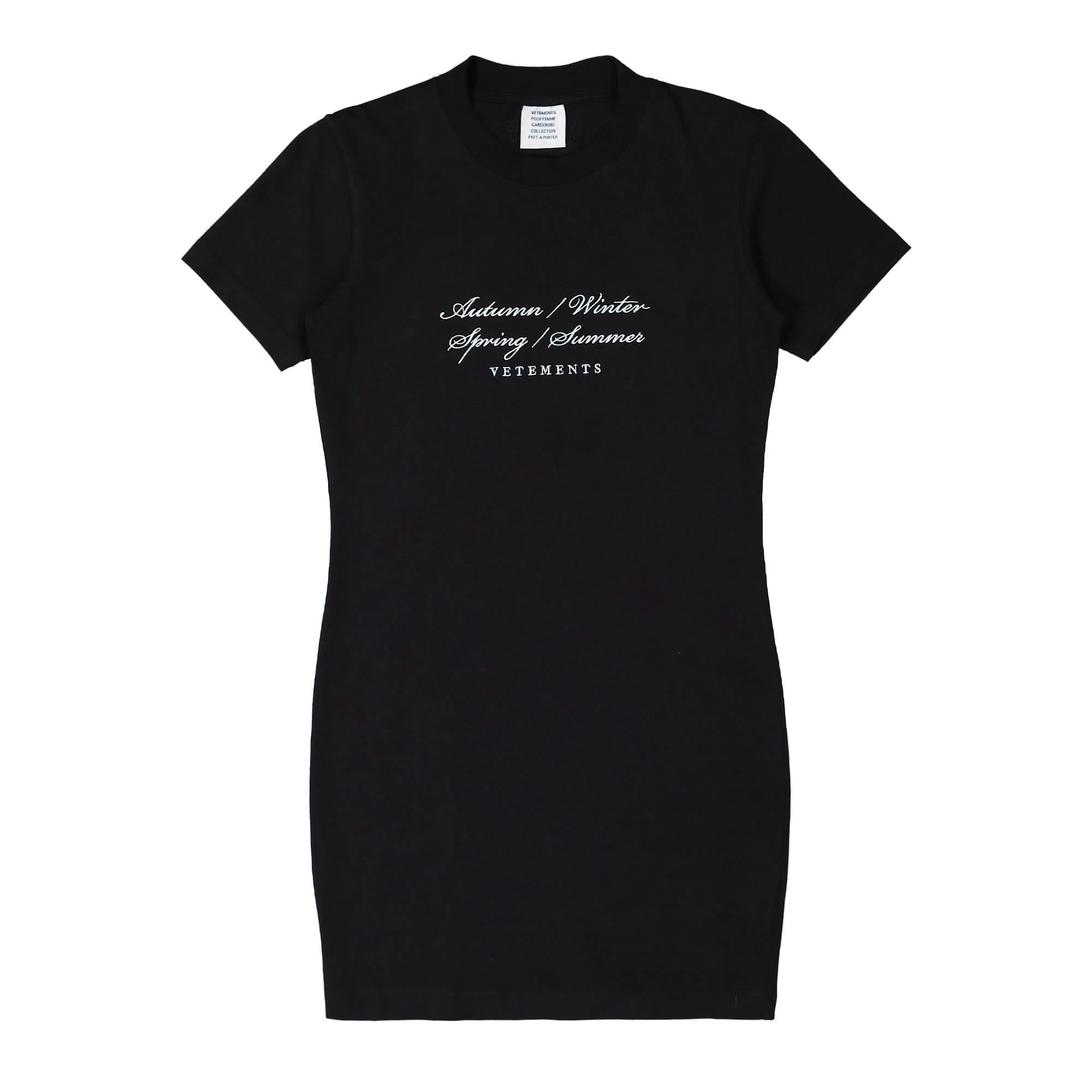 Vetements 4 Seasons Logo Fitted T - Shirt Dress