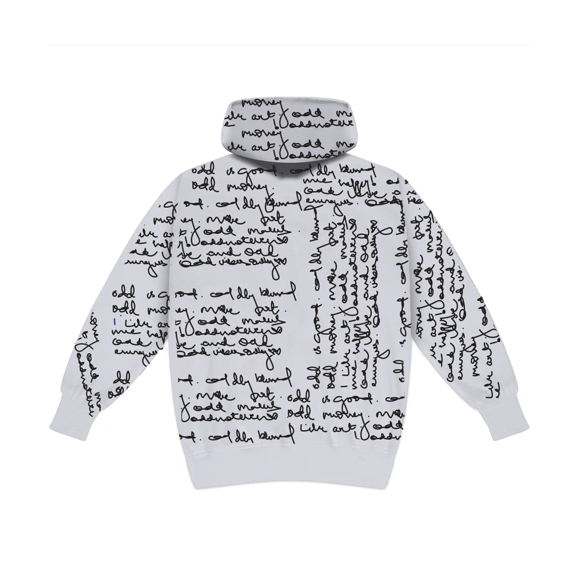 Oddnoteven White Scribble Wave Hoodie