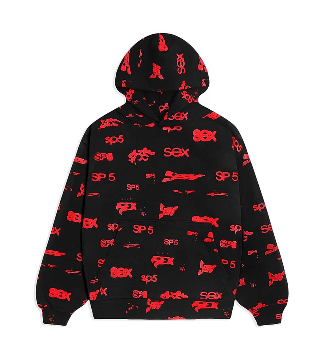 Sp5der Worldwide Sp5der Sex AOP Hoodie Black