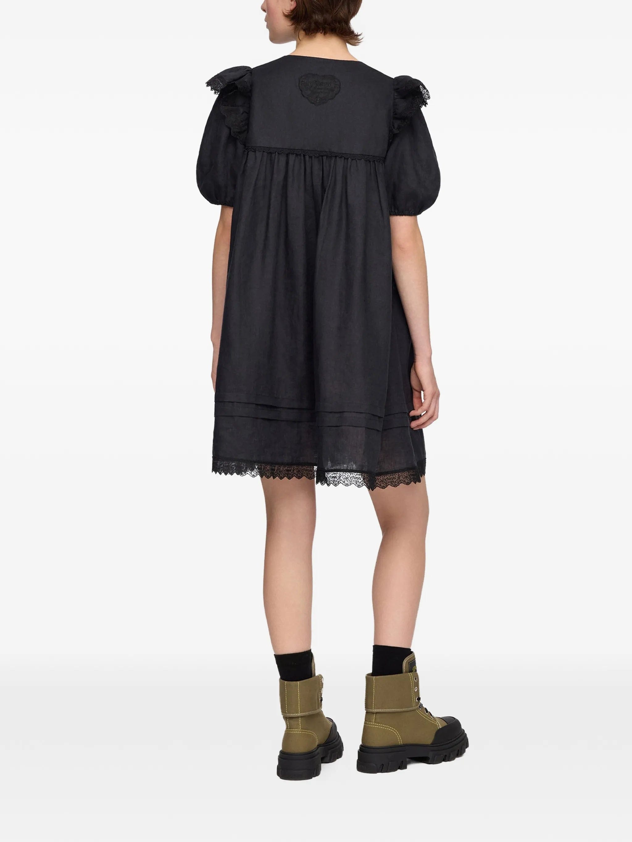 GANNI ruffled lace - trim dress