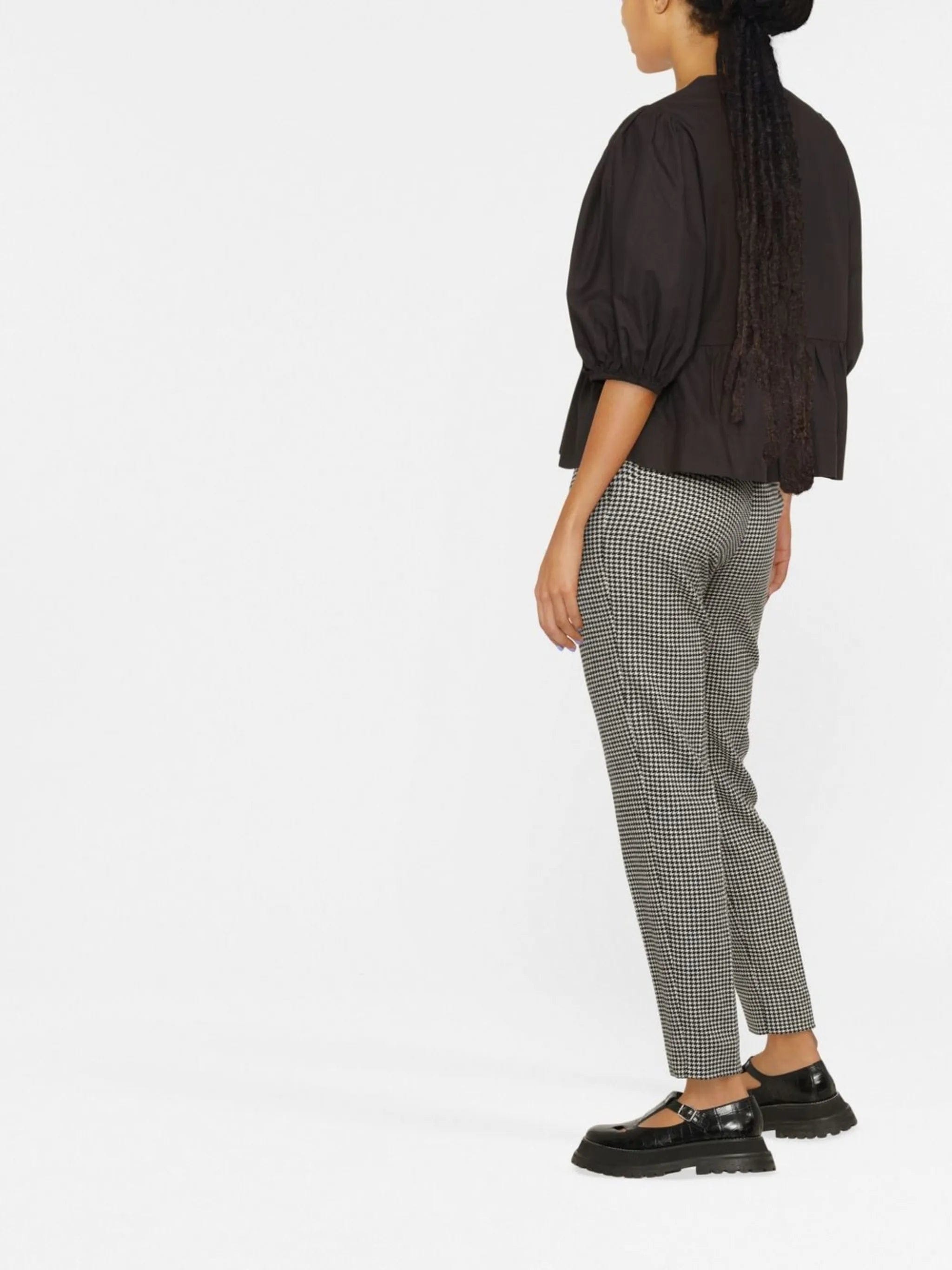 GANNI puff - sleeved peplum blouse