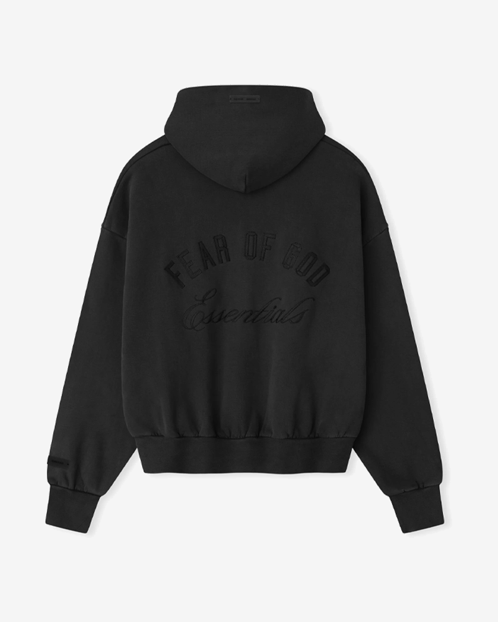 FOG ESSENTIALS SS25 EMBROIDERED CLASSIC FULL ZIP HOODIE VINTAGE BLACK
