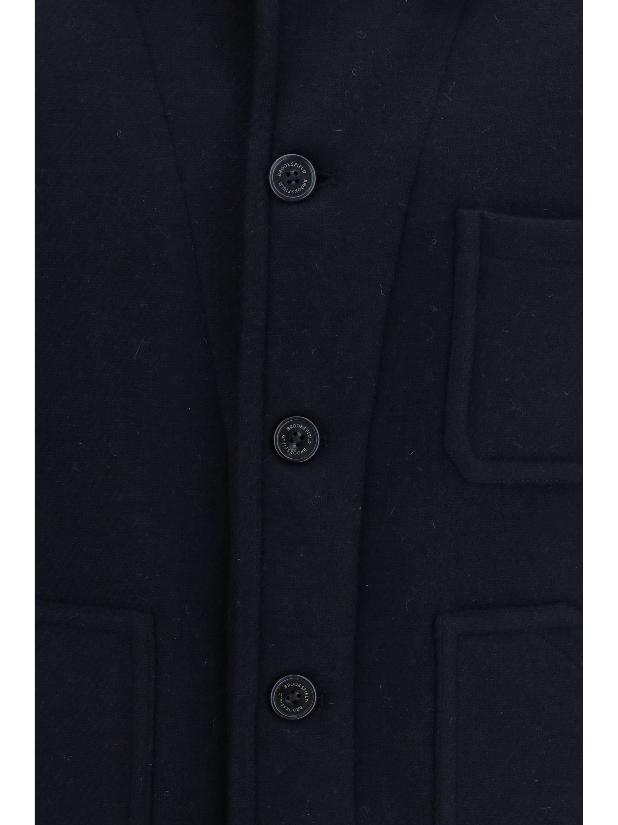 Brooksfield Wool Work Shirt Jacket — Navy
