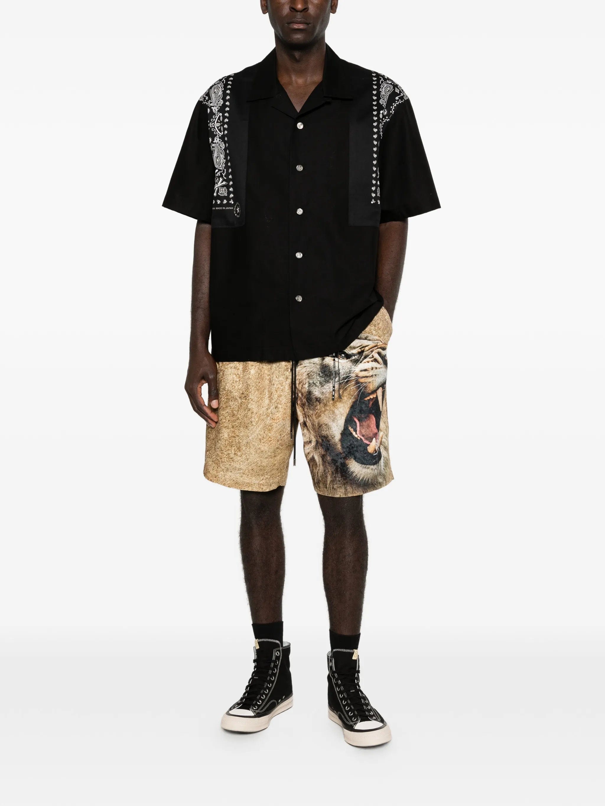 Mastermind Japan lion - print drawstring shorts