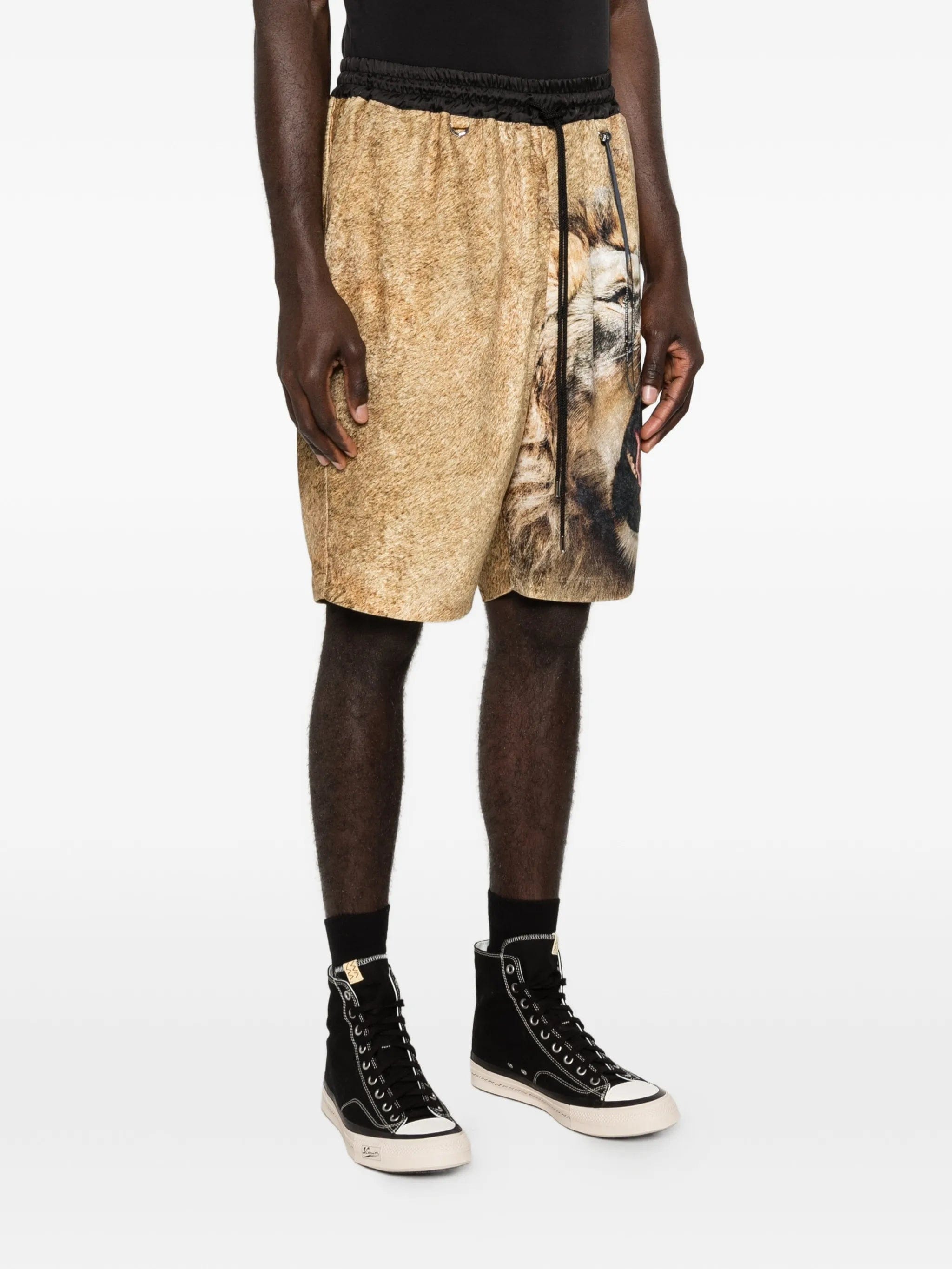 Mastermind Japan lion - print drawstring shorts