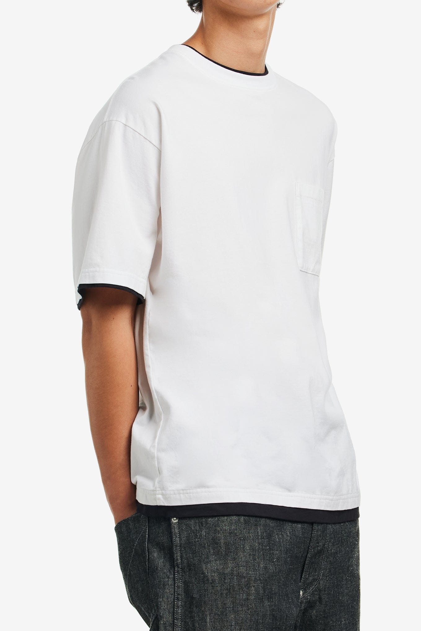 Neighborhood BW . LAYERED TRIM CREWNECK SS