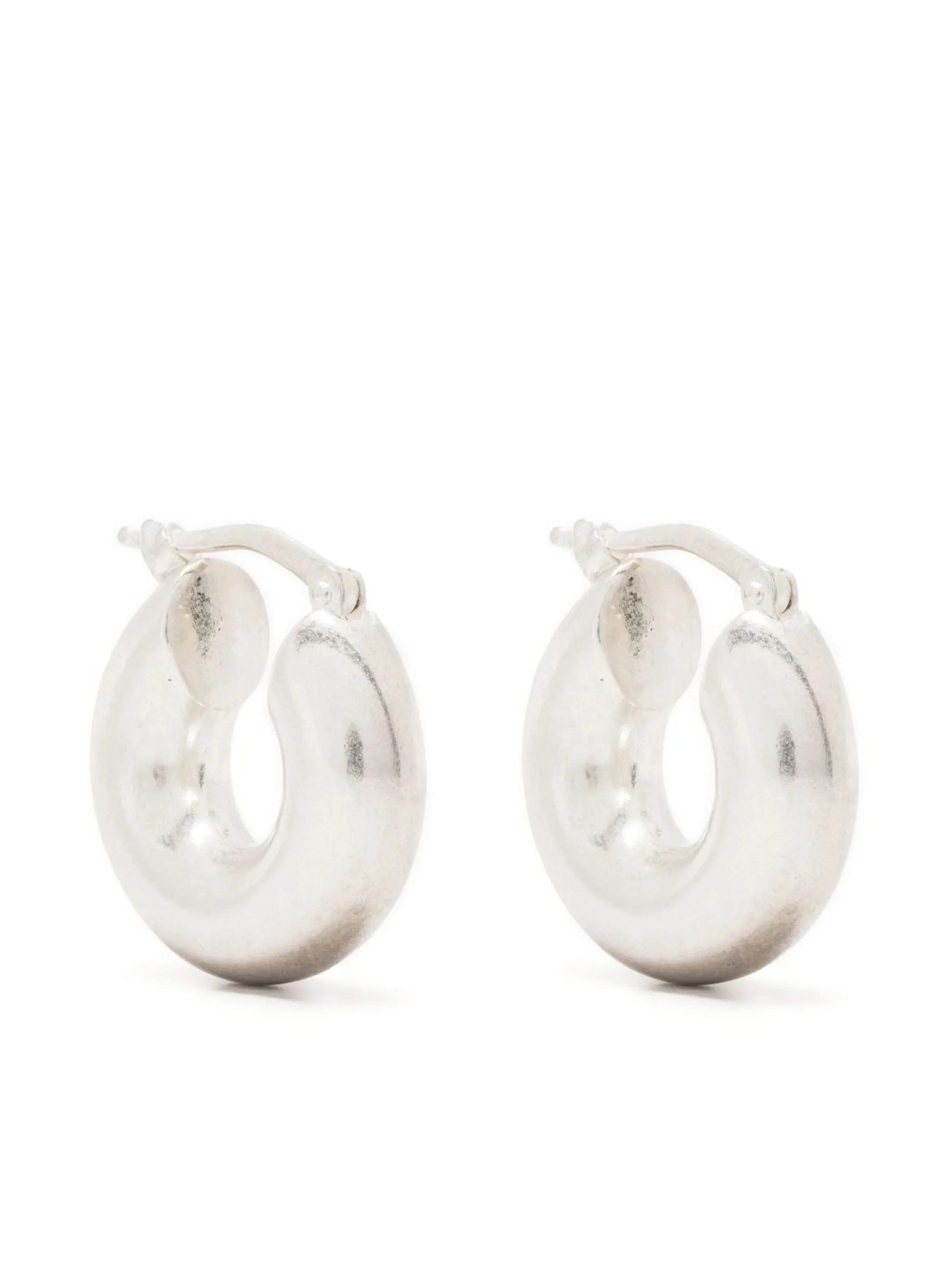 Jil Sander sterling - silver sculptural hoop earrings