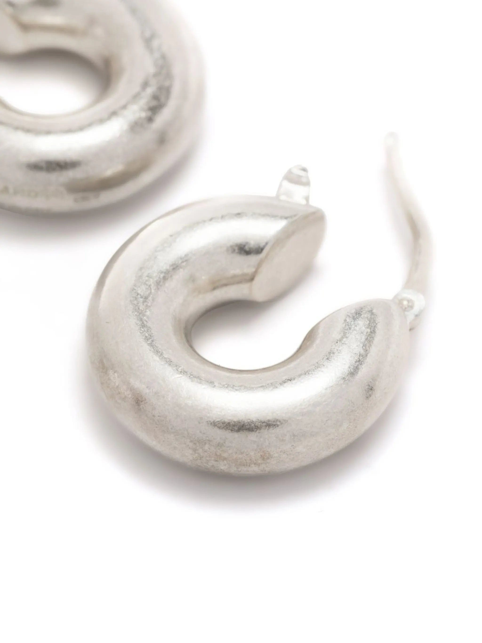 Jil Sander sterling - silver sculptural hoop earrings
