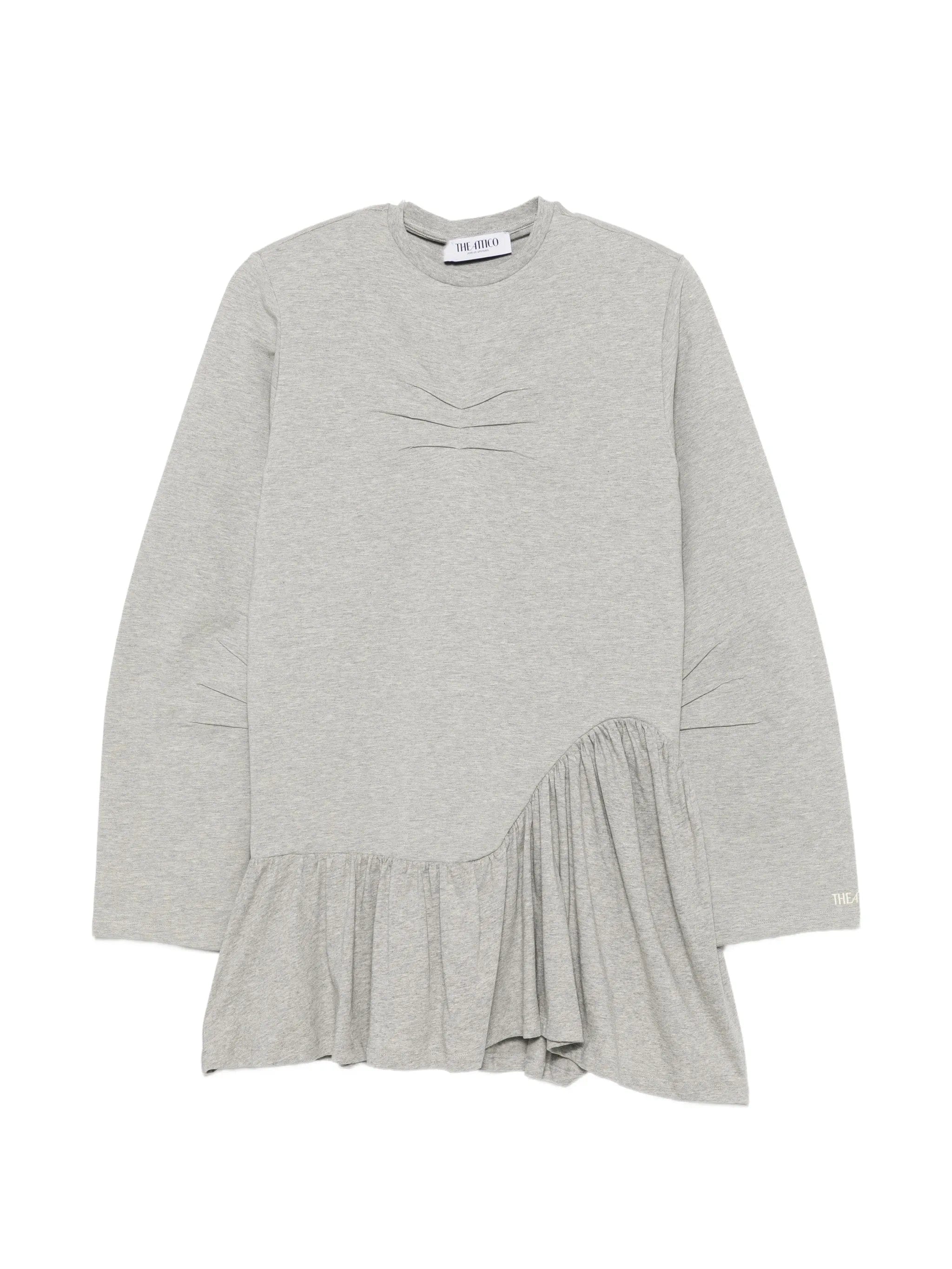 The Attico pleated long - sleeve mini dress