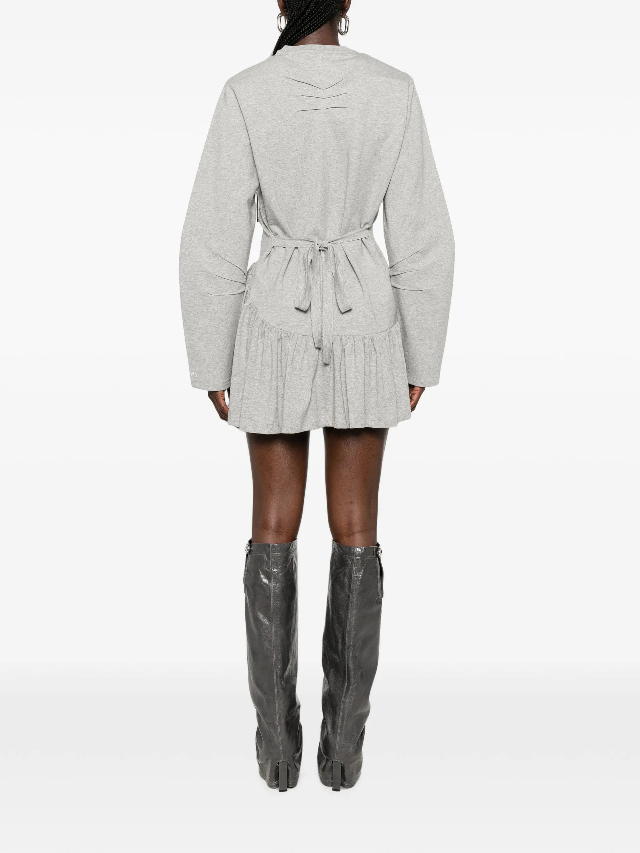 The Attico pleated long - sleeve mini dress