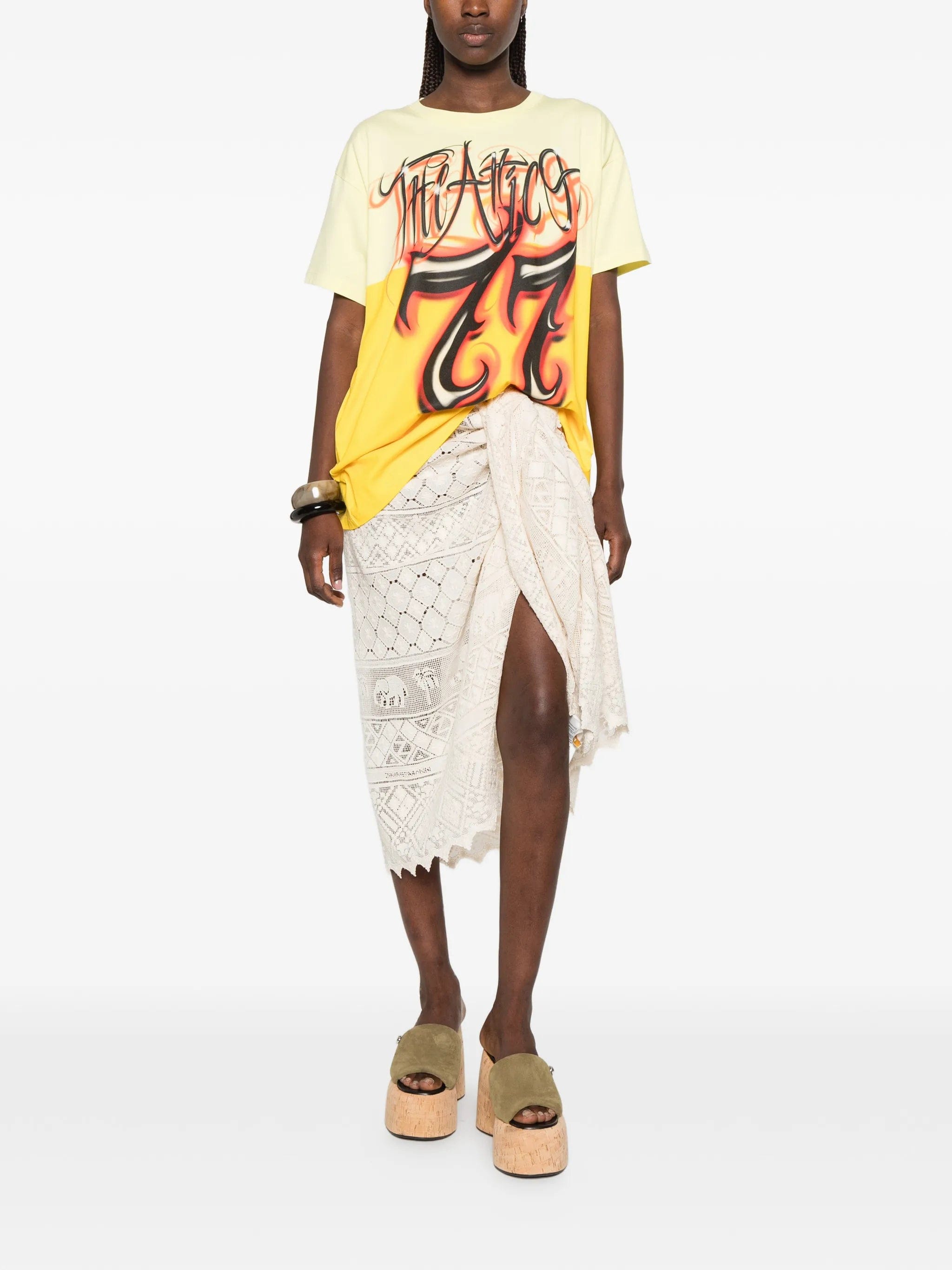 The Attico logo - print panelled T - shirt
