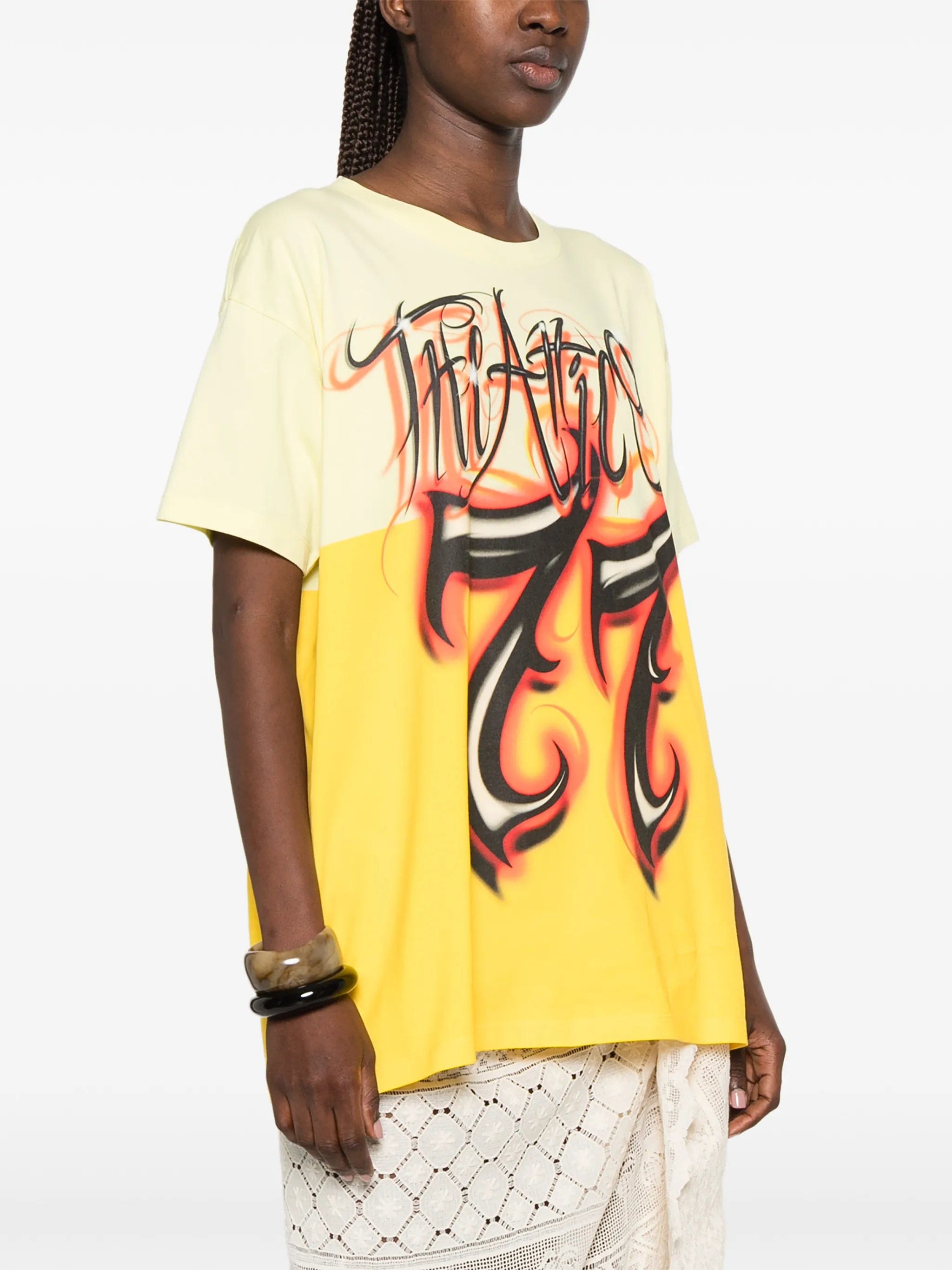 The Attico logo - print panelled T - shirt