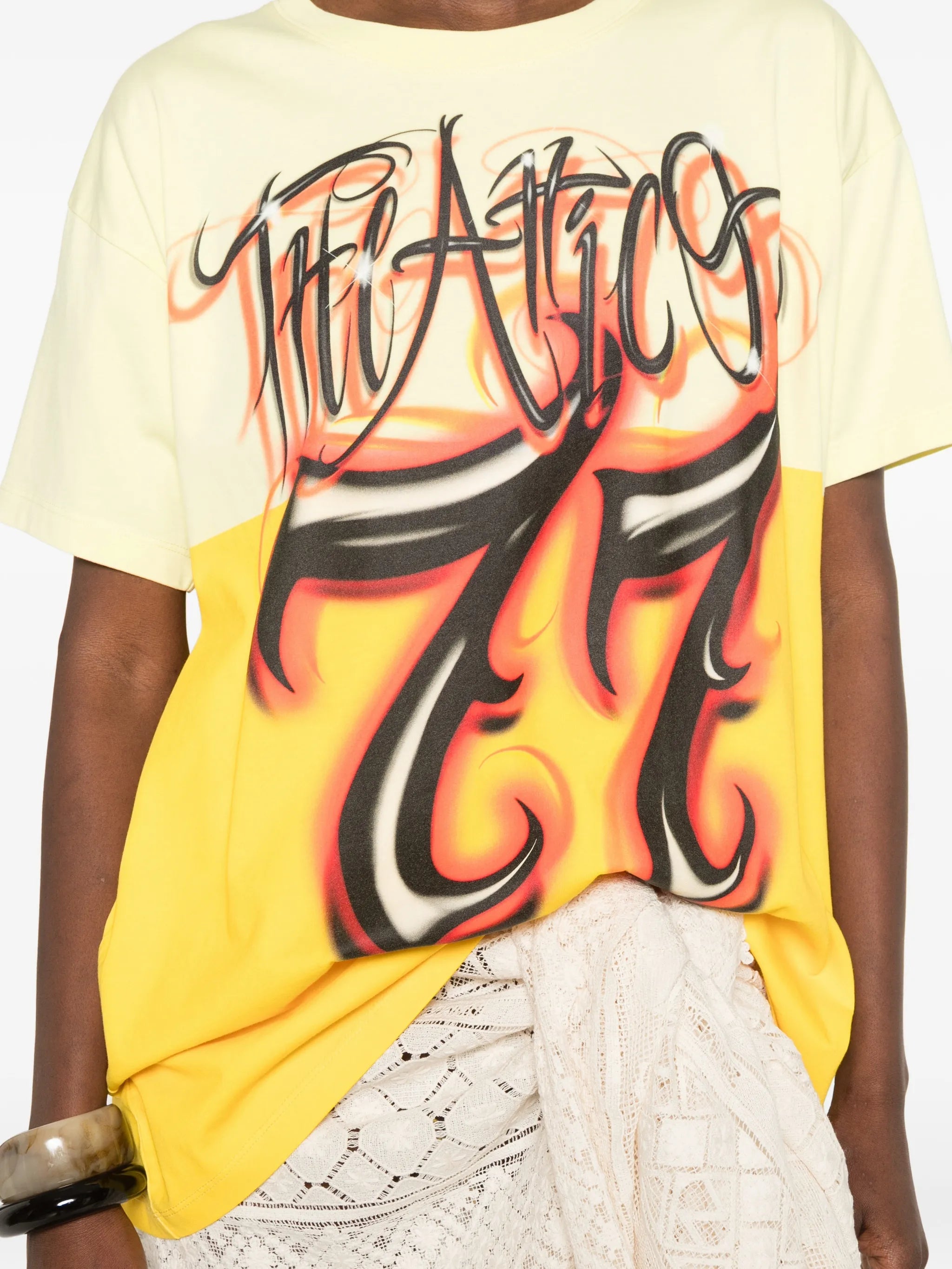 The Attico logo - print panelled T - shirt