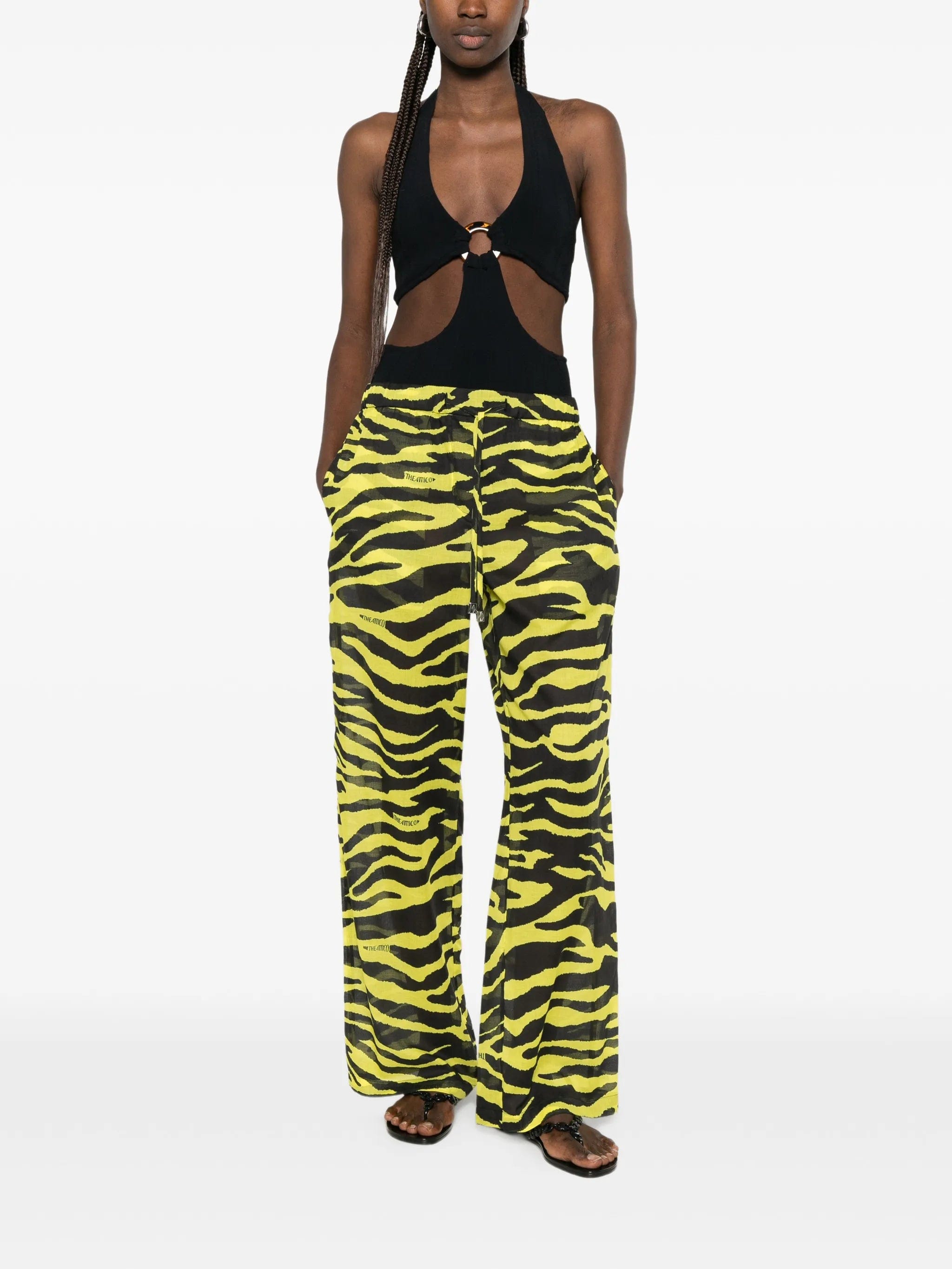 The Attico zebra - print drawstring trousers