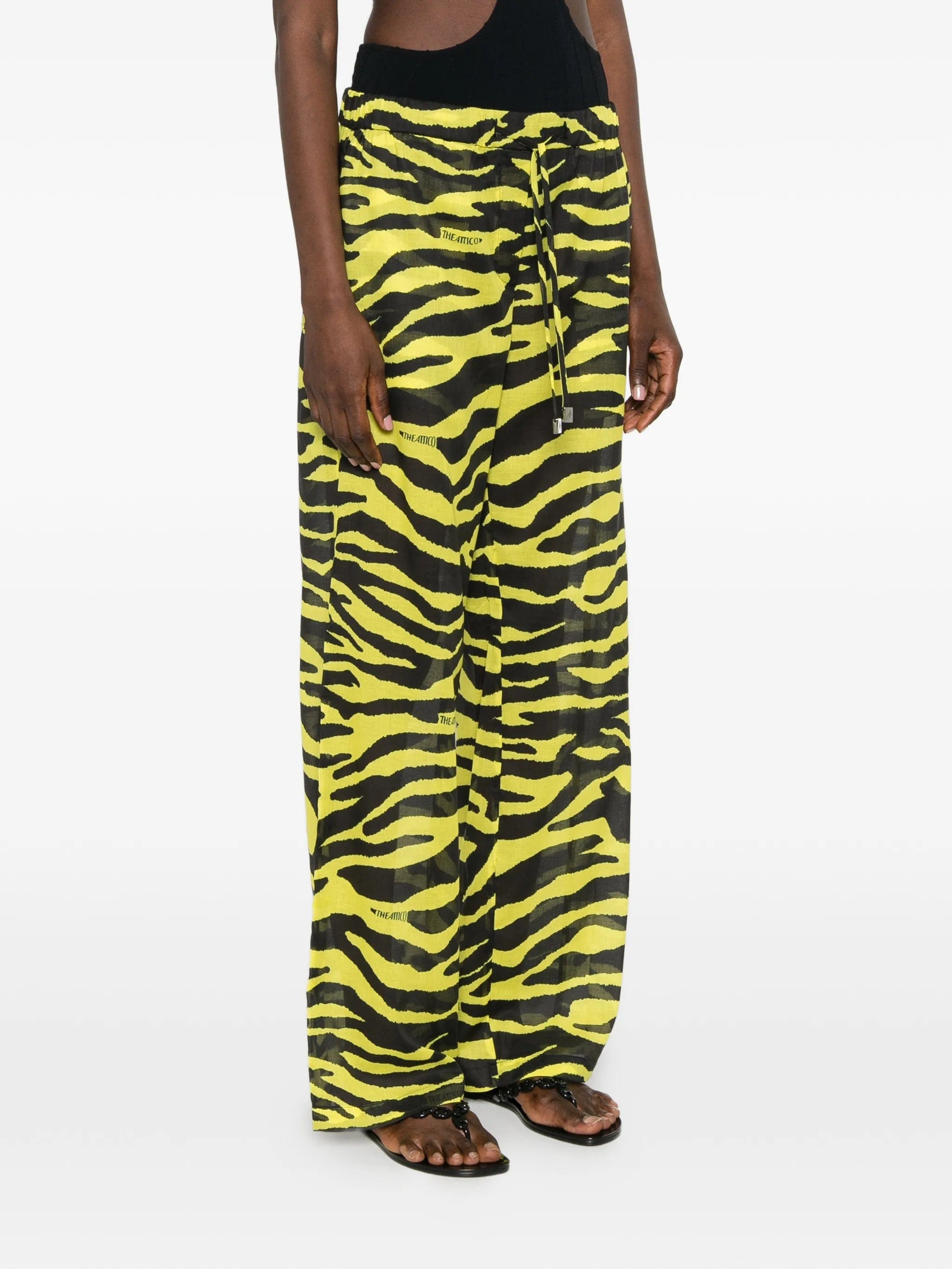 The Attico zebra - print drawstring trousers
