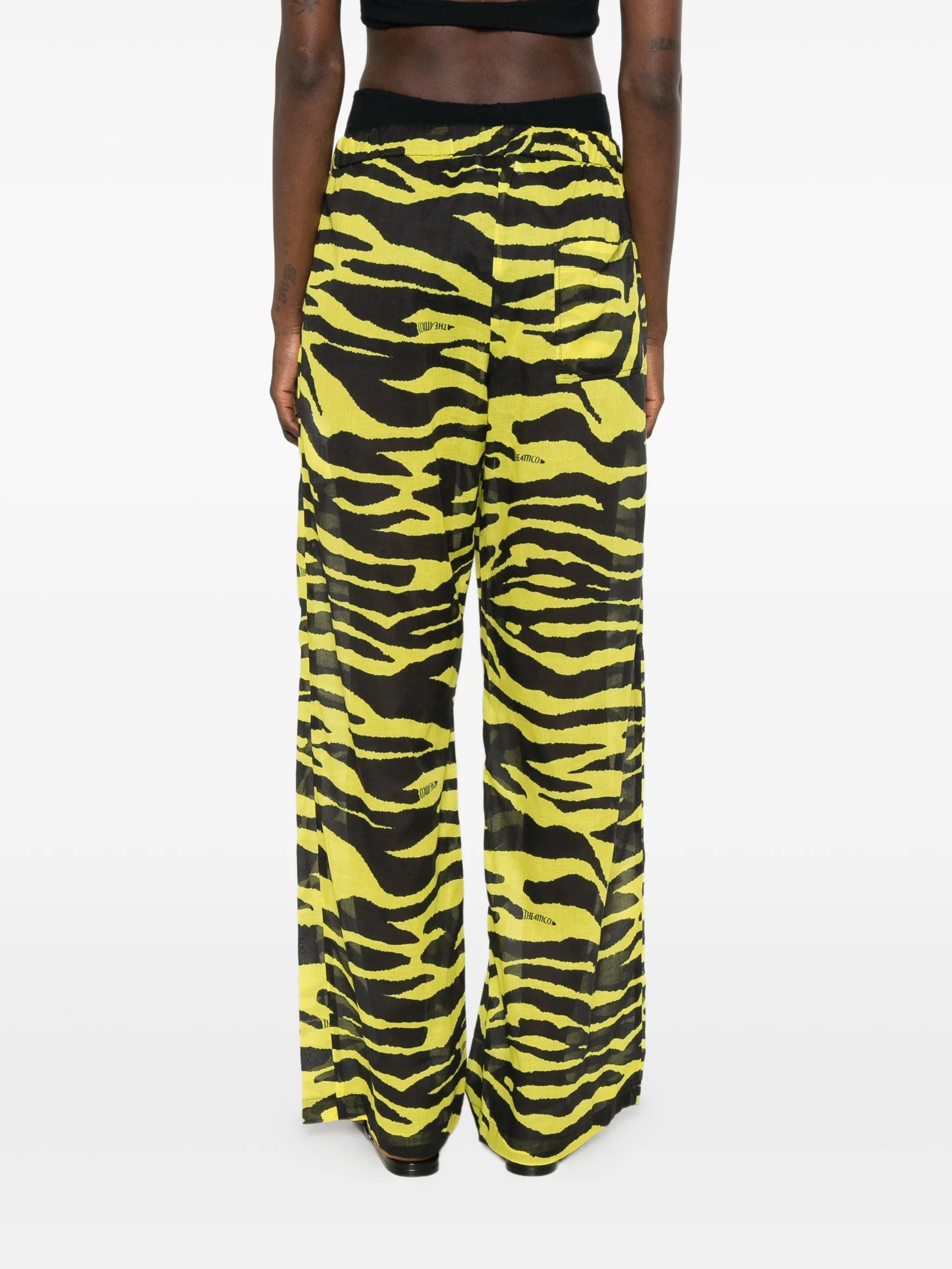 The Attico zebra - print drawstring trousers