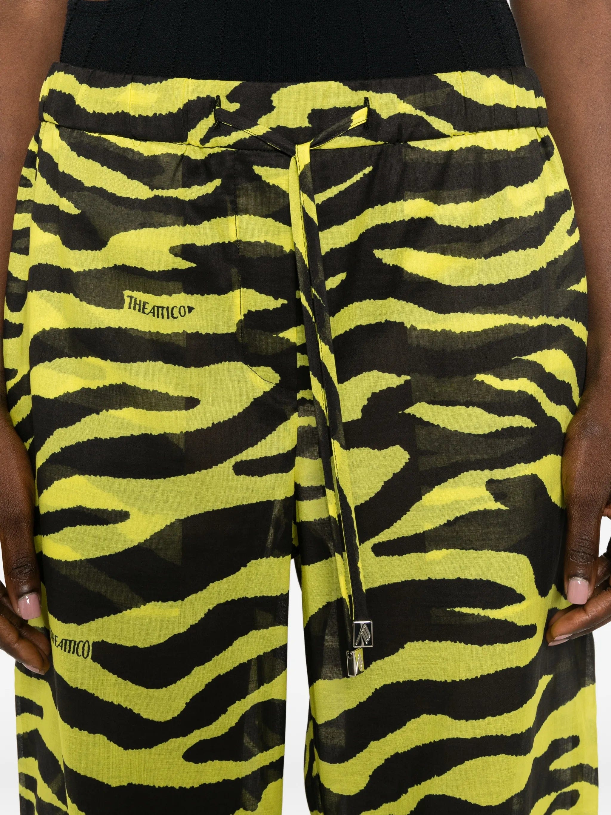 The Attico zebra - print drawstring trousers