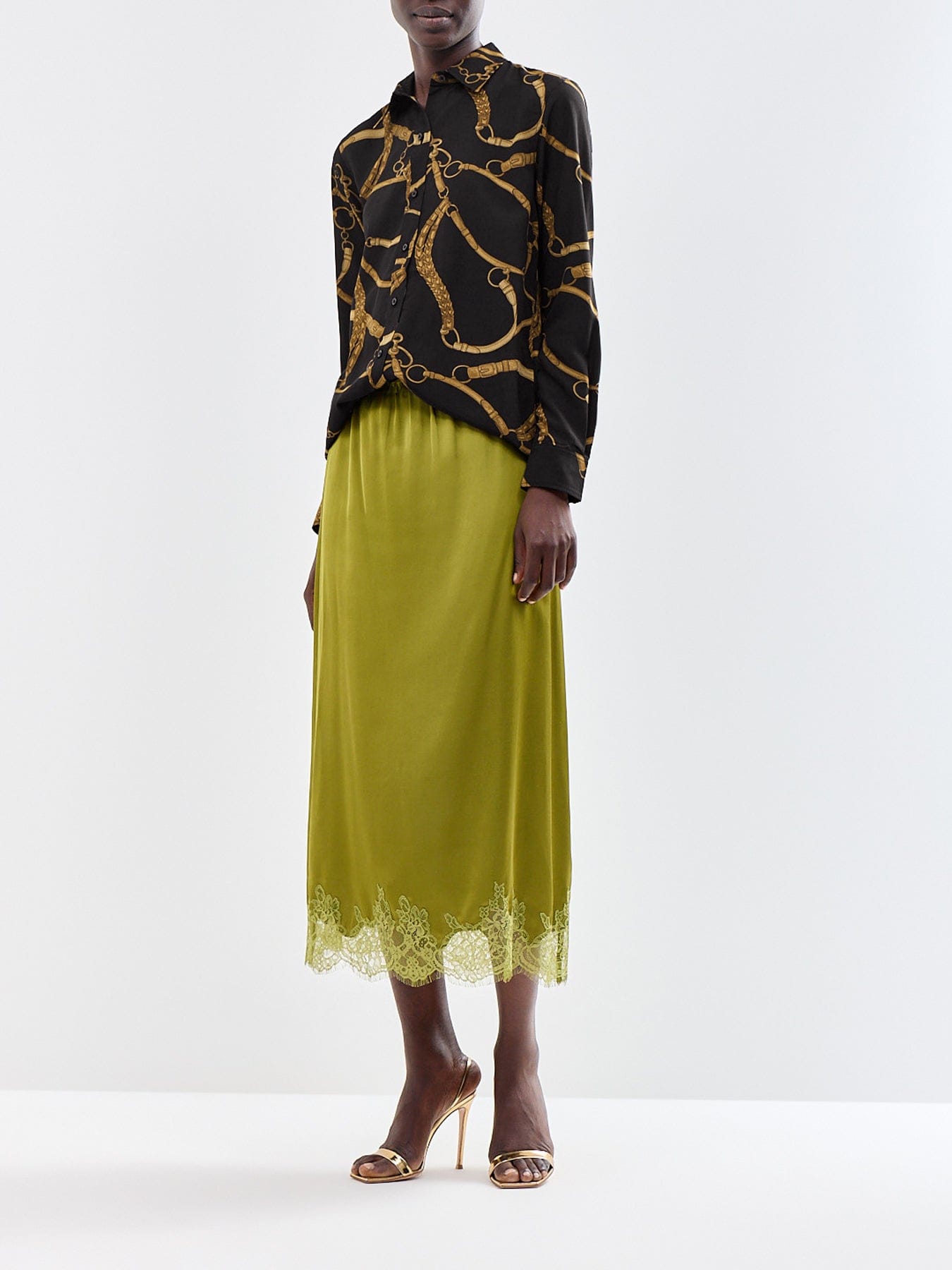 Lauren Ralph Lauren Chain Link Print Long Sleeve Shirt Multi