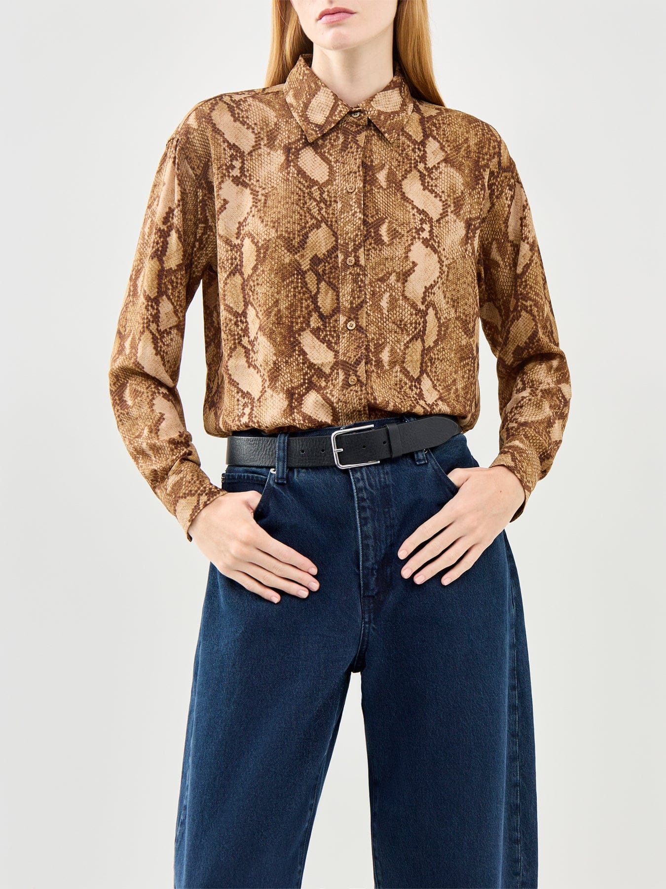 Lauren Ralph Lauren Snake Print Long Sleeve Shirt Multi