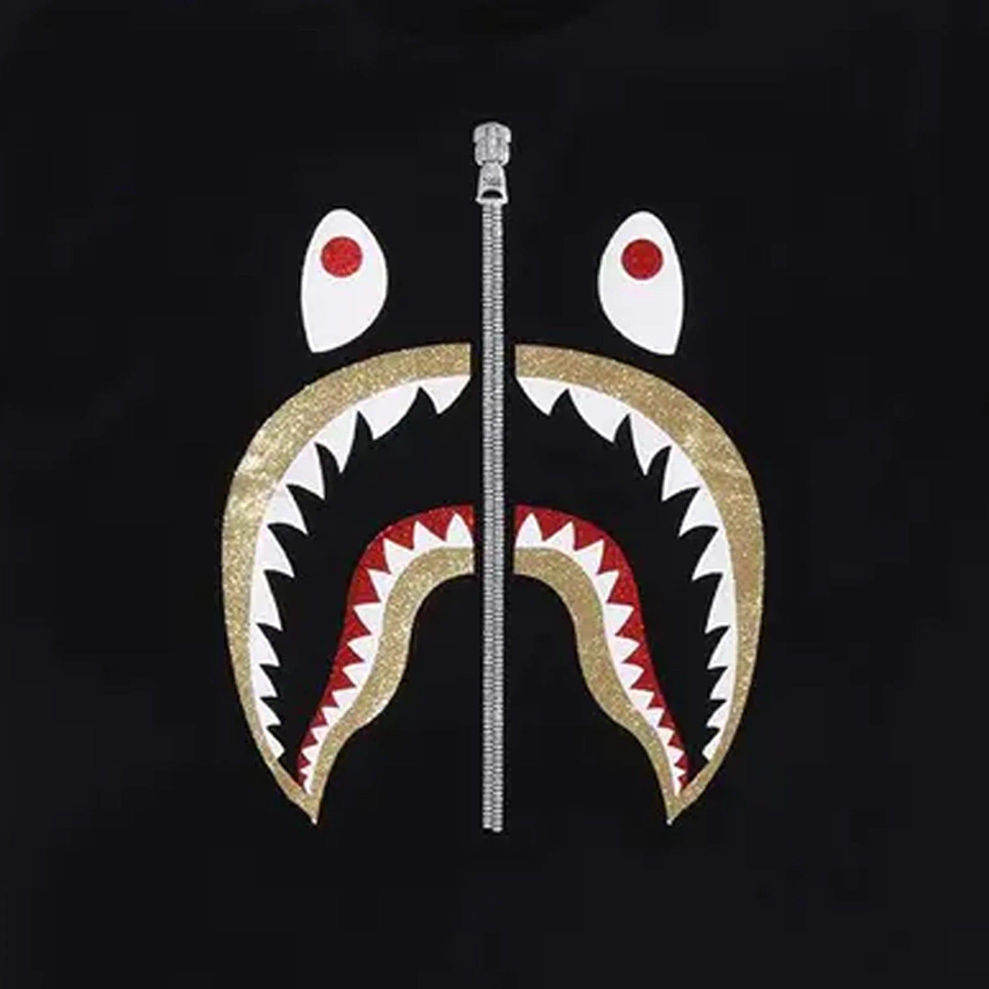 A Bathing Ape BAPE Glitter Shark T-Shirt Black (2026)