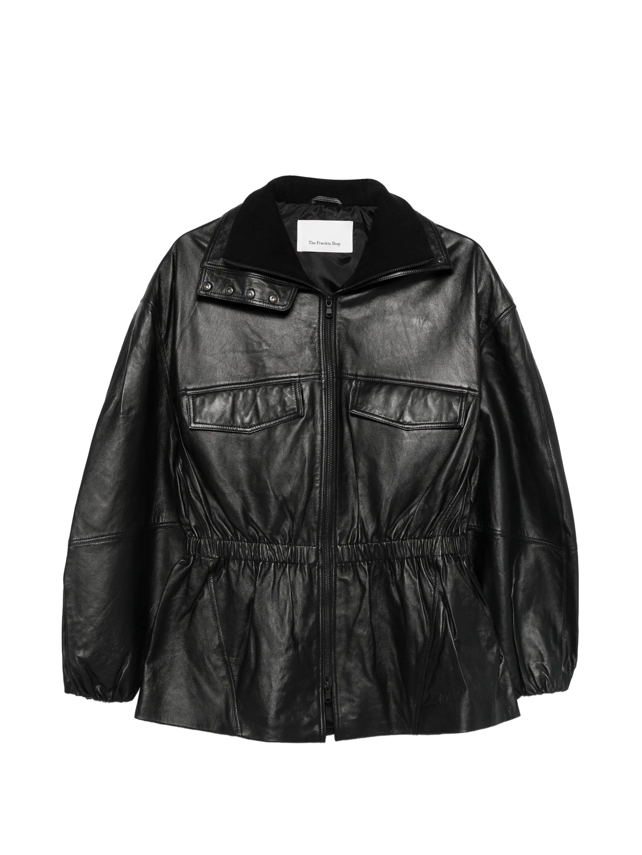 The Frankie Shop Carnaby funnel - neck leather jacket