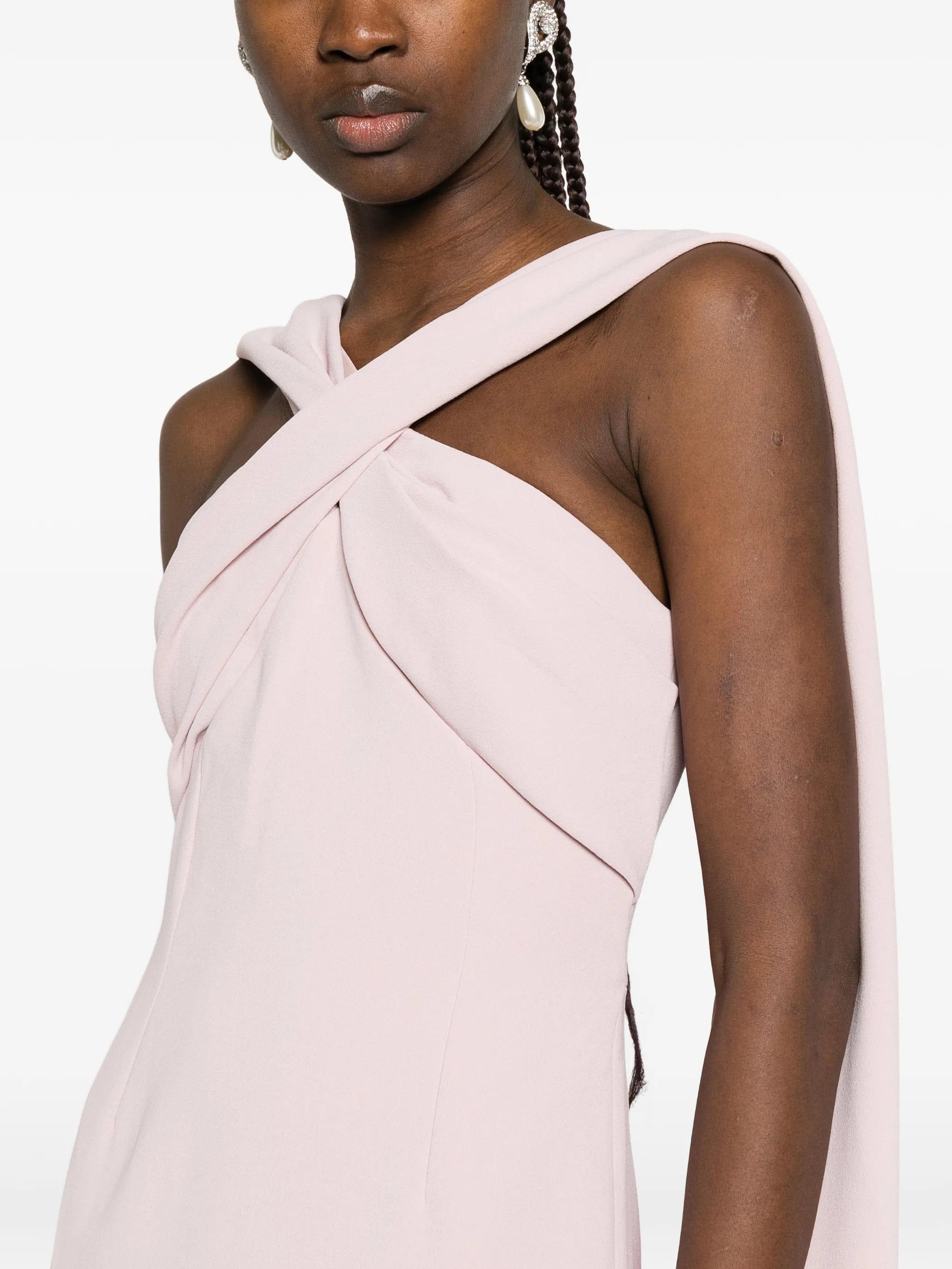 Solace London halter - neck draped - scarf maxi dress