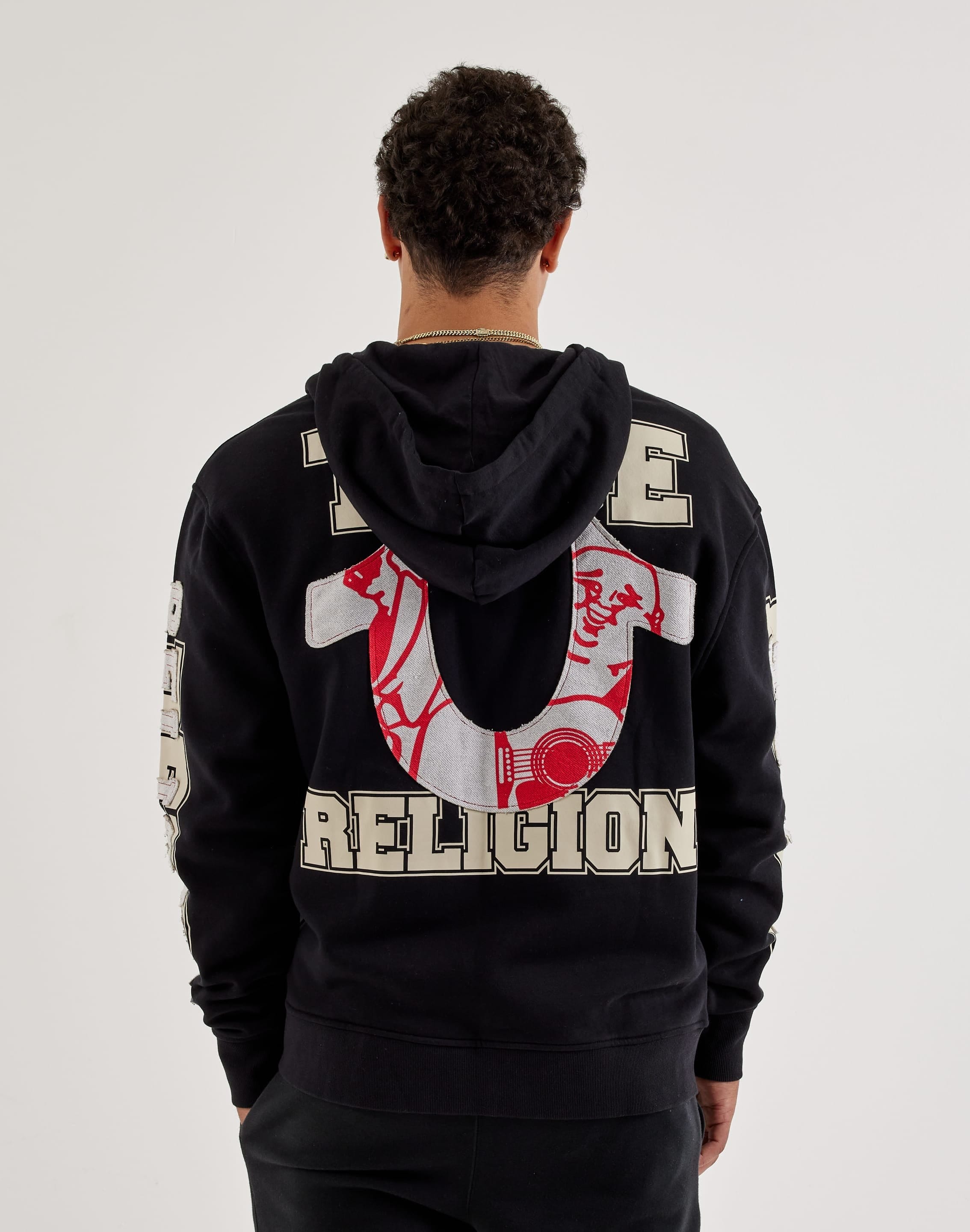 True Religion Applique Full - Zip Fleece Hoodie