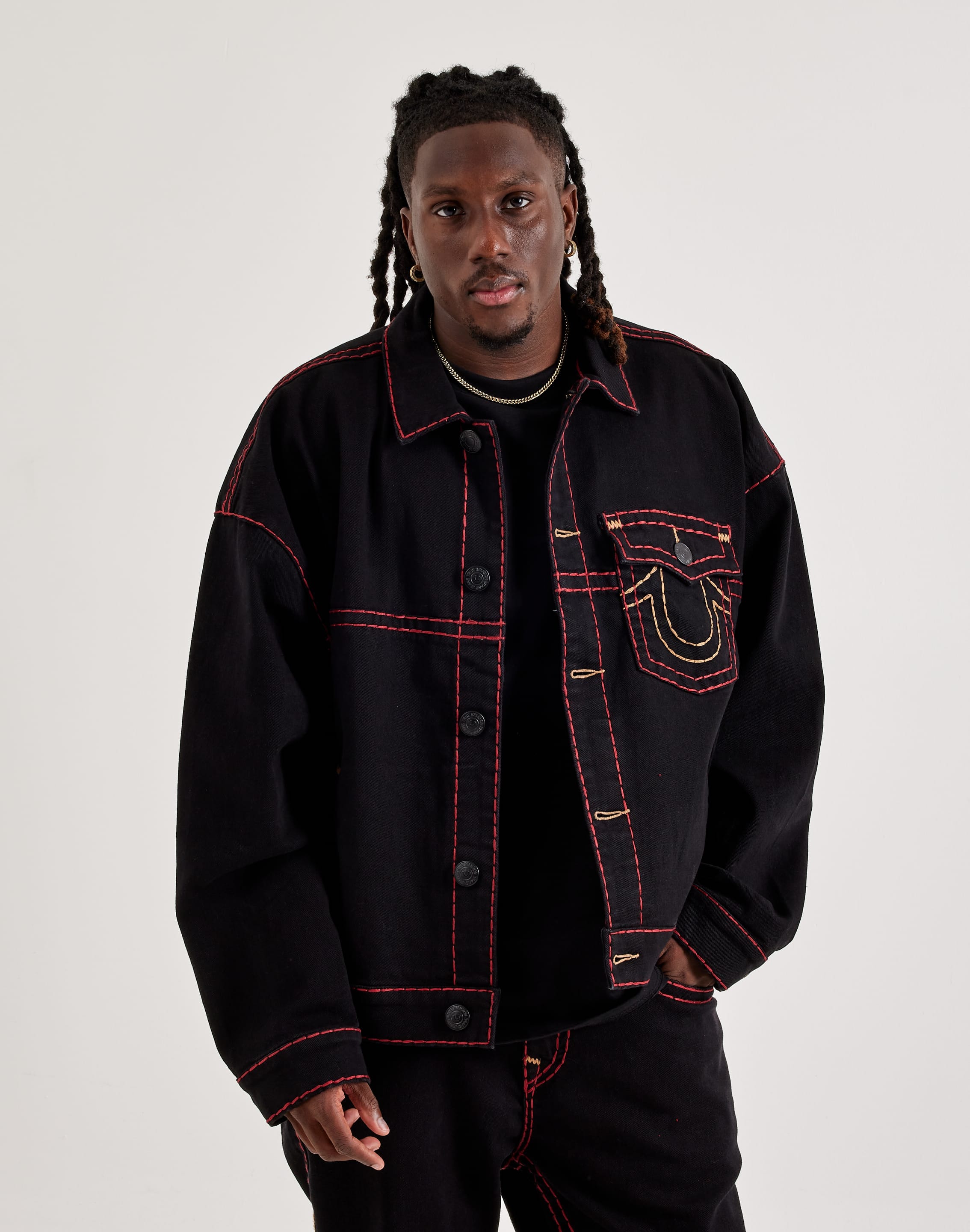 True Religion Super T Boxy Cropped Denim Jacket