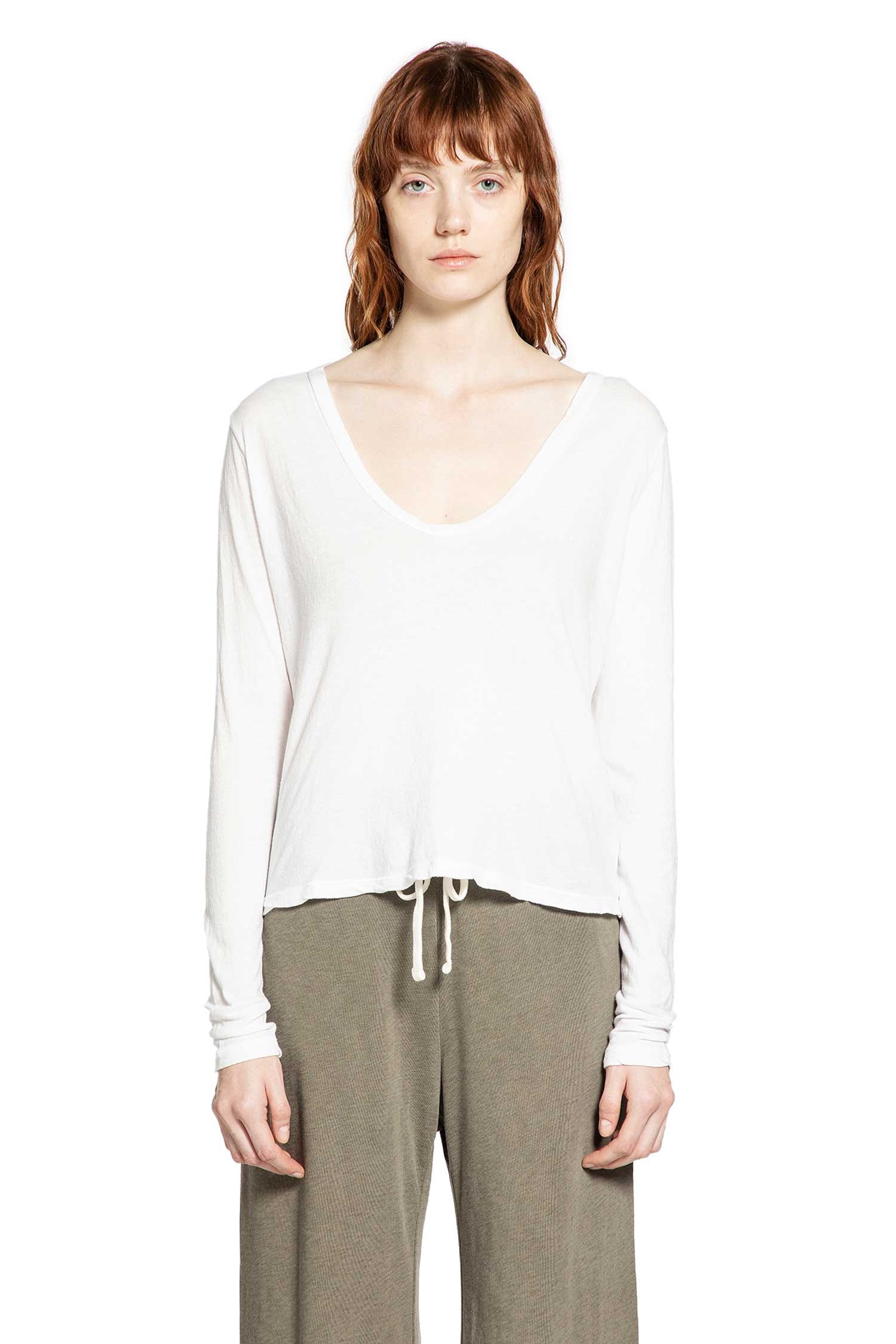 JAMES PERSE Deep V - Neck Long Sleeve T-Shirt