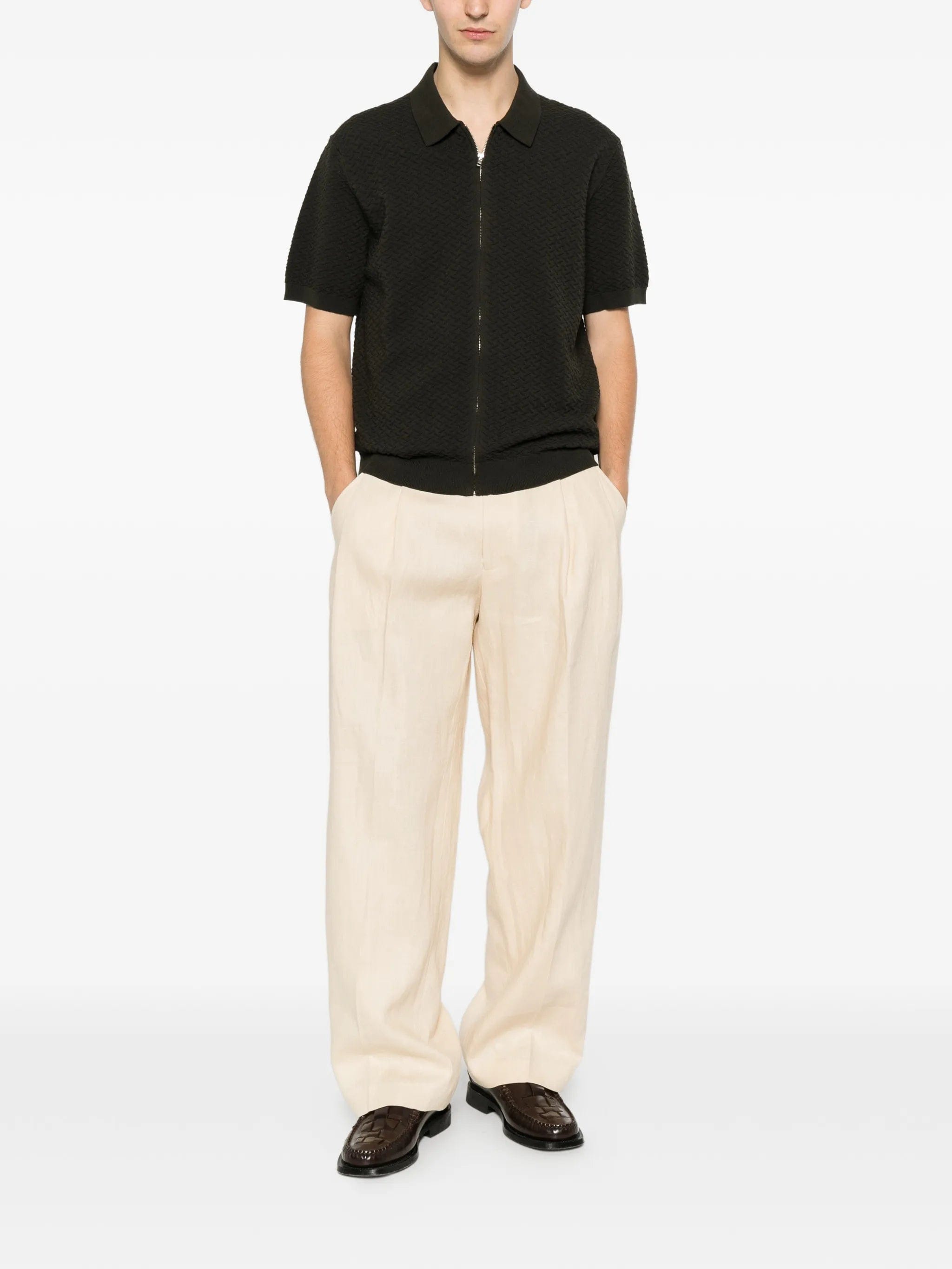 NN07 Gustav 60016 zip - up knitted shirt