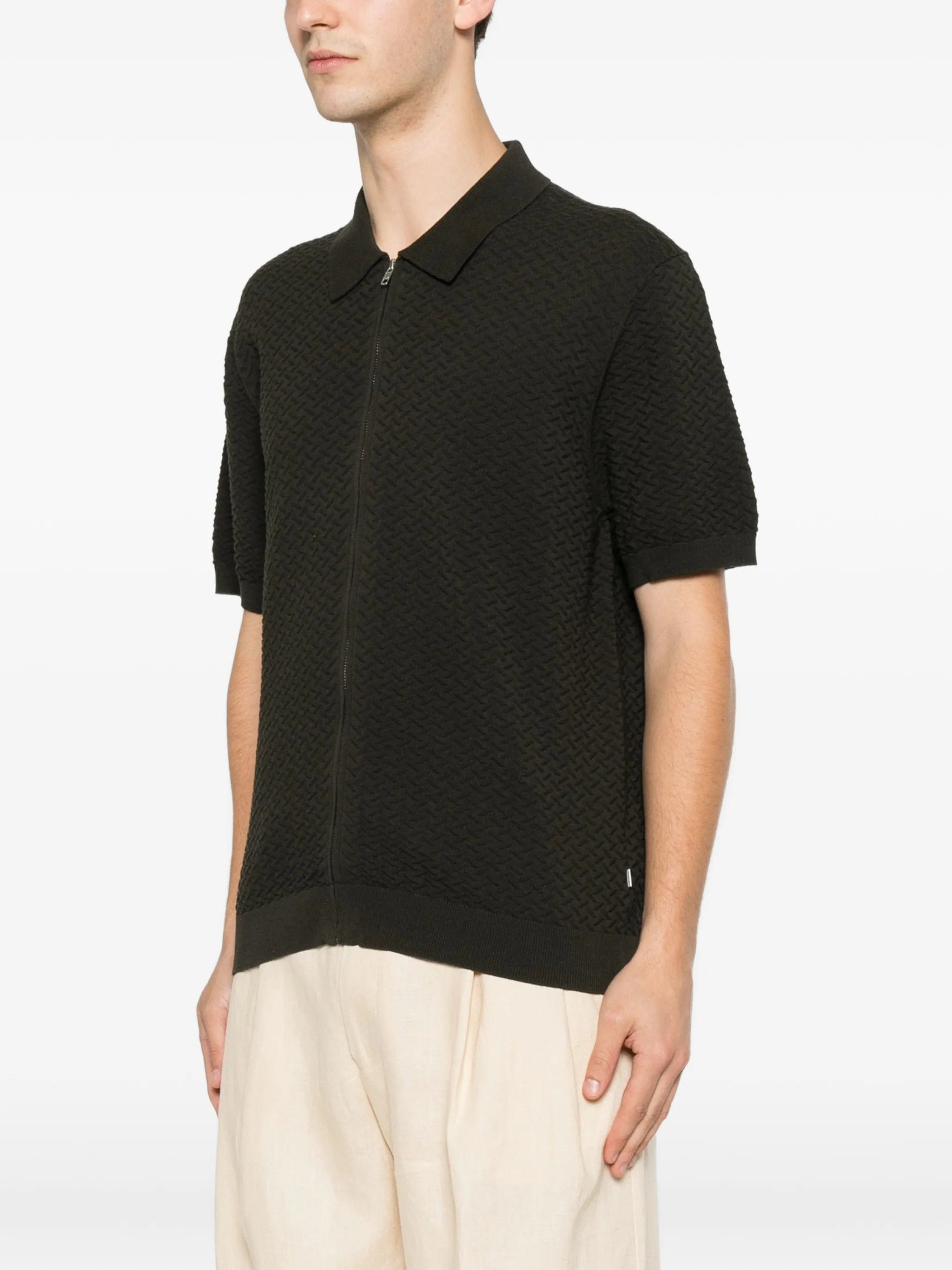 NN07 Gustav 60016 zip - up knitted shirt