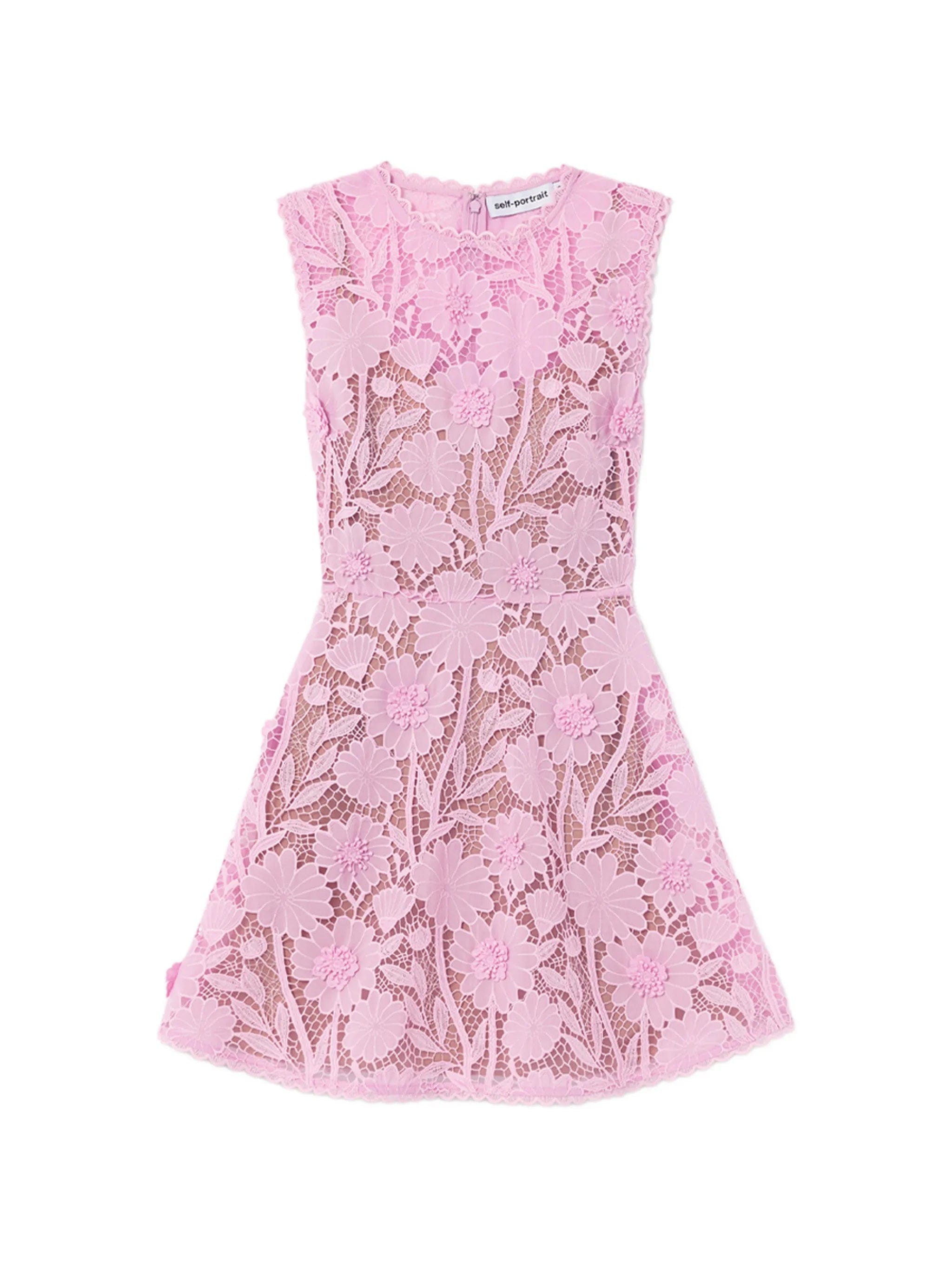 Self-Portrait floral - lace sleeveless mini dress