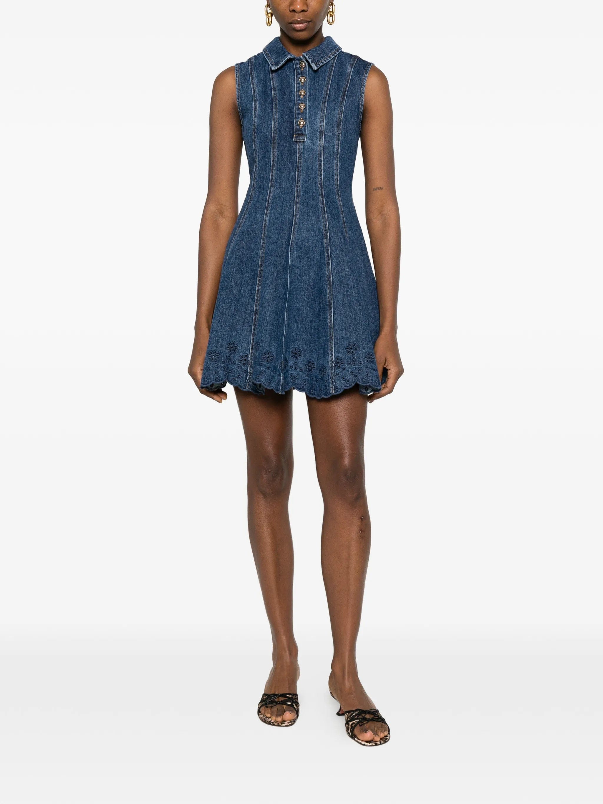 Self-Portrait collared a - line dress