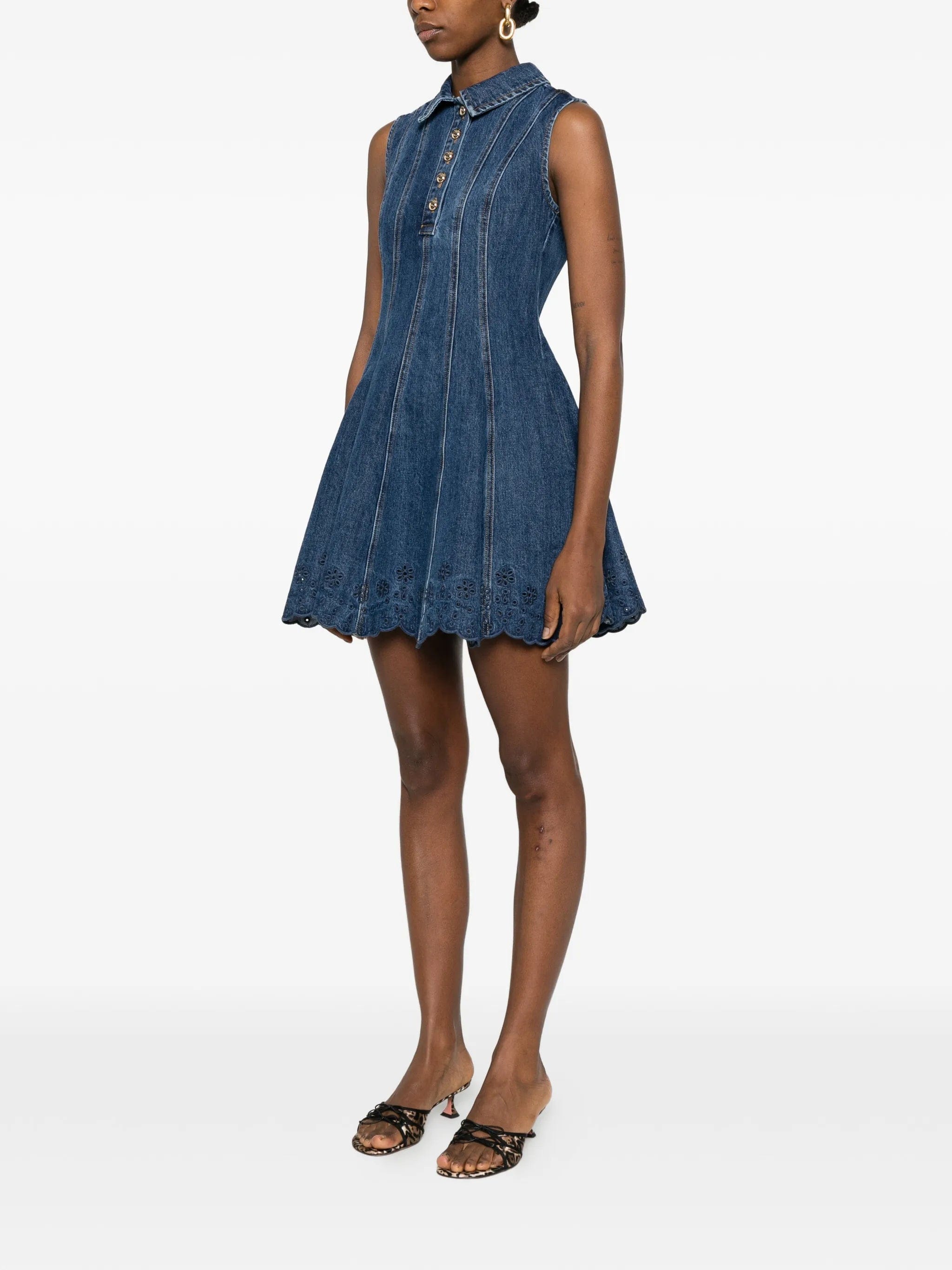 Self-Portrait collared a - line dress