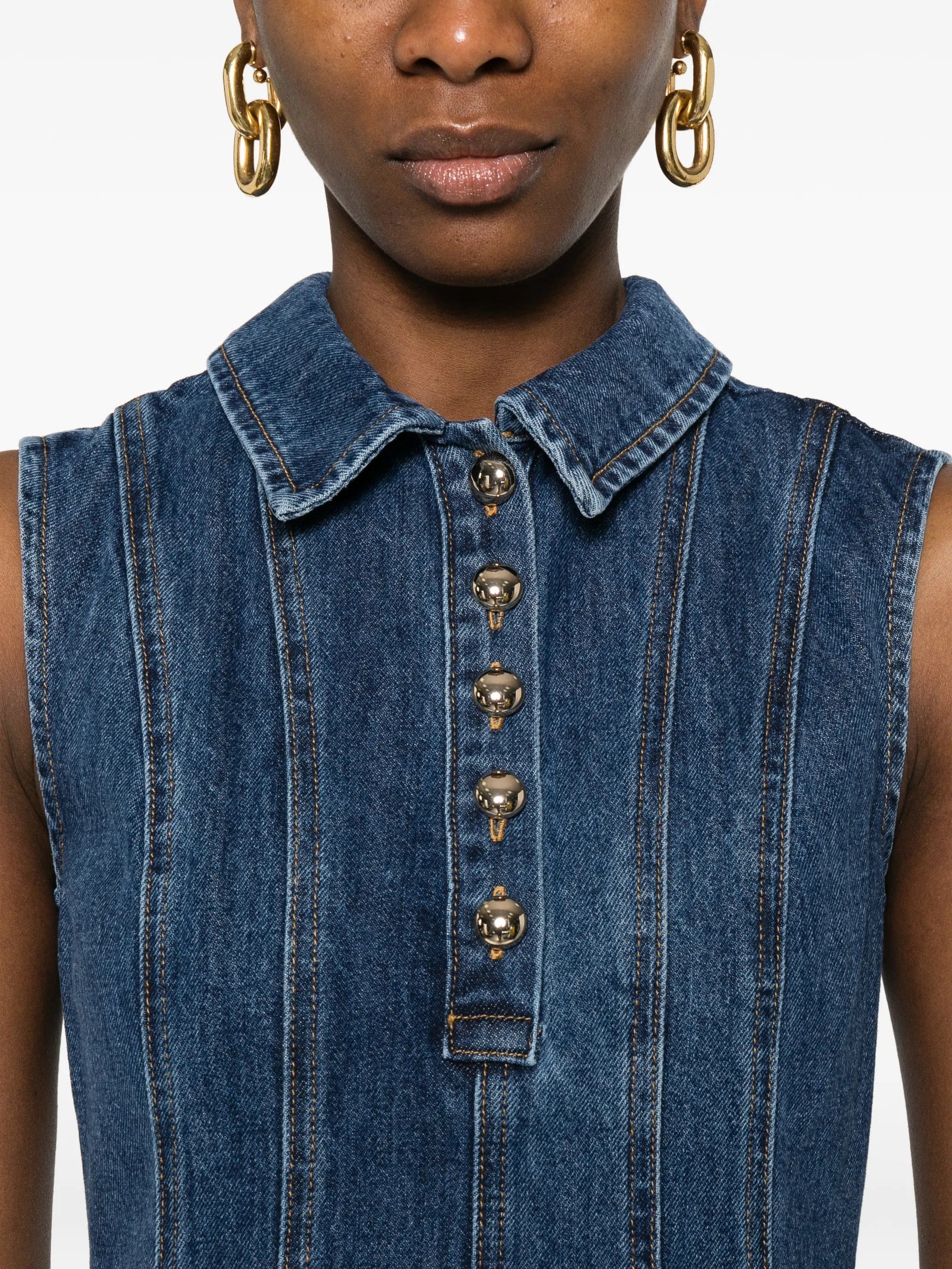 Self-Portrait collared a - line dress