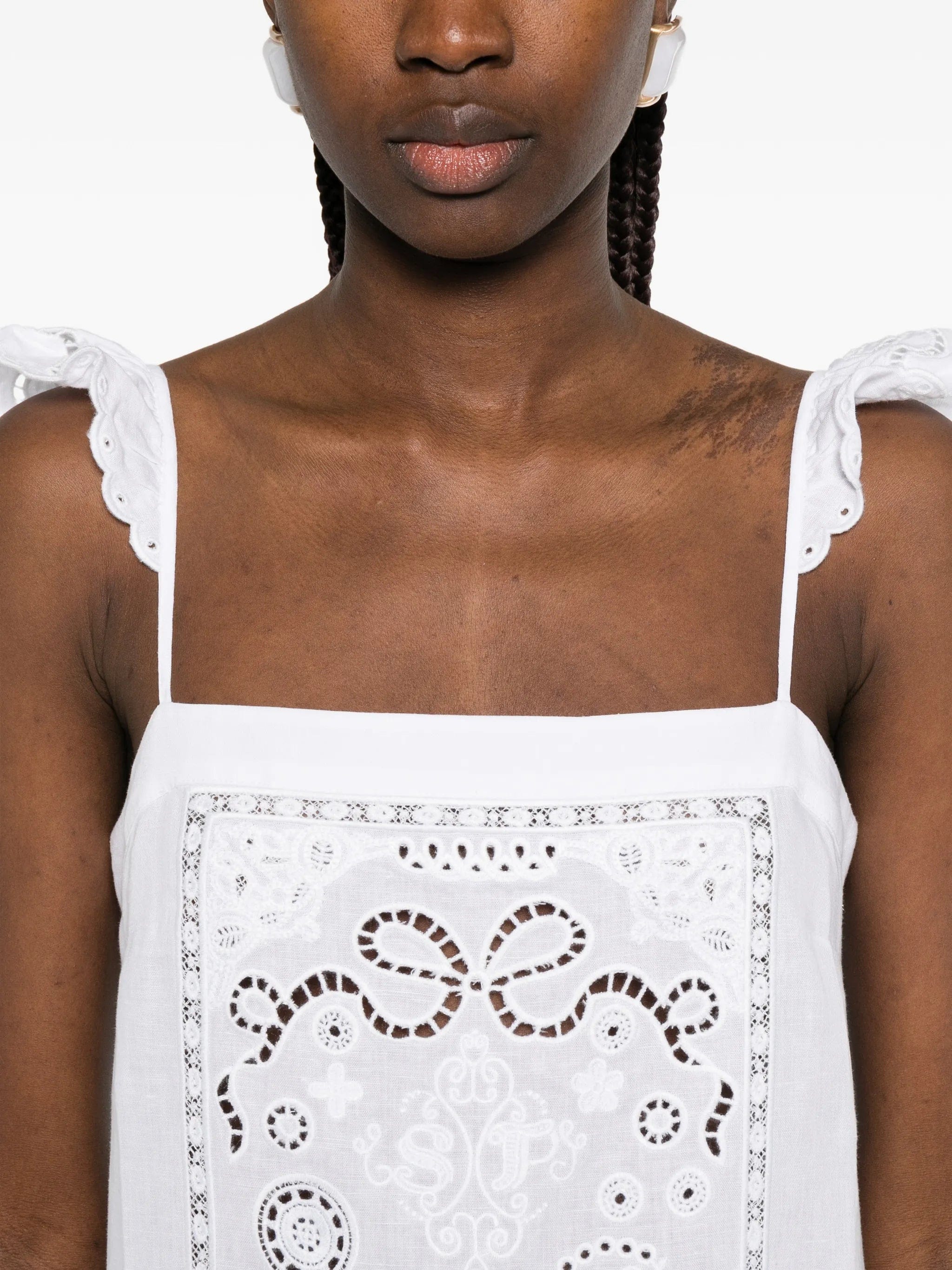 Self-Portrait lace trim mini dress