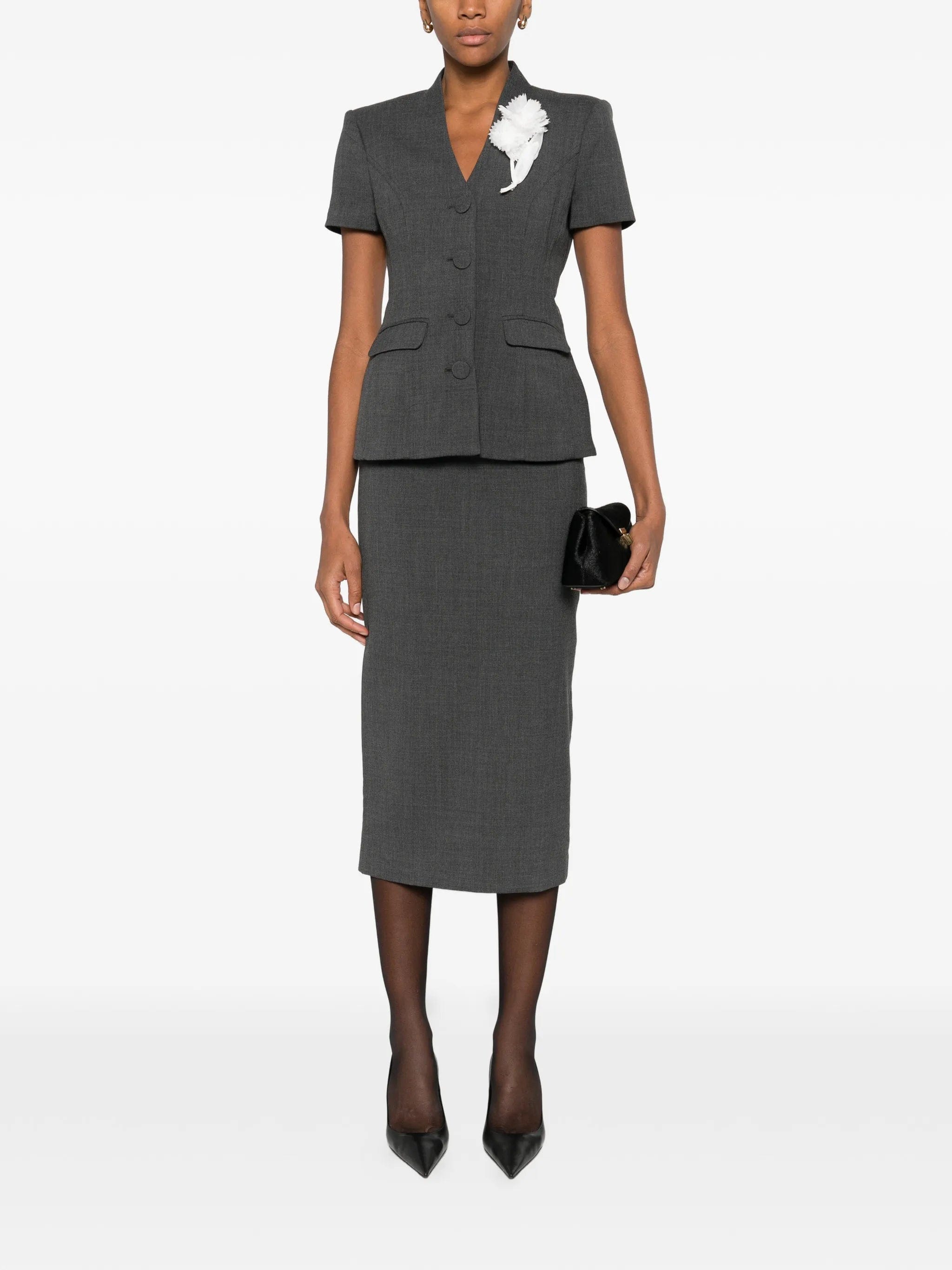 Self-Portrait flower detail tailored midi dress