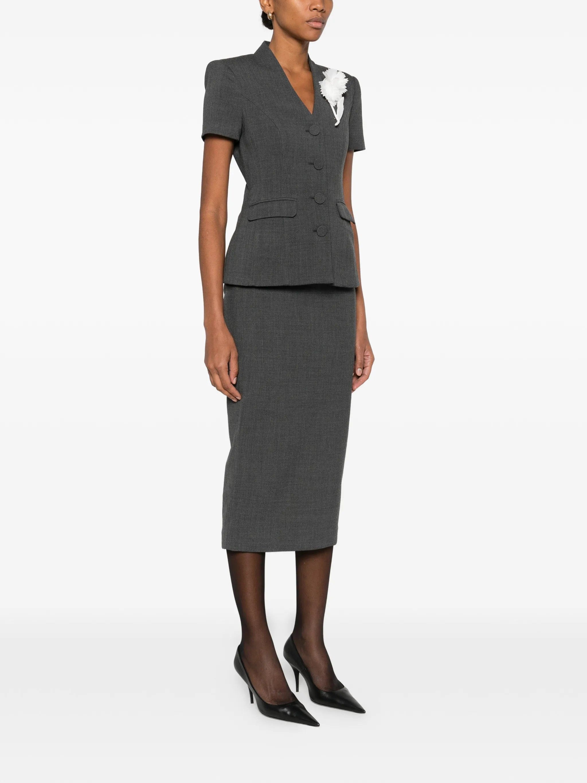 Self-Portrait flower detail tailored midi dress