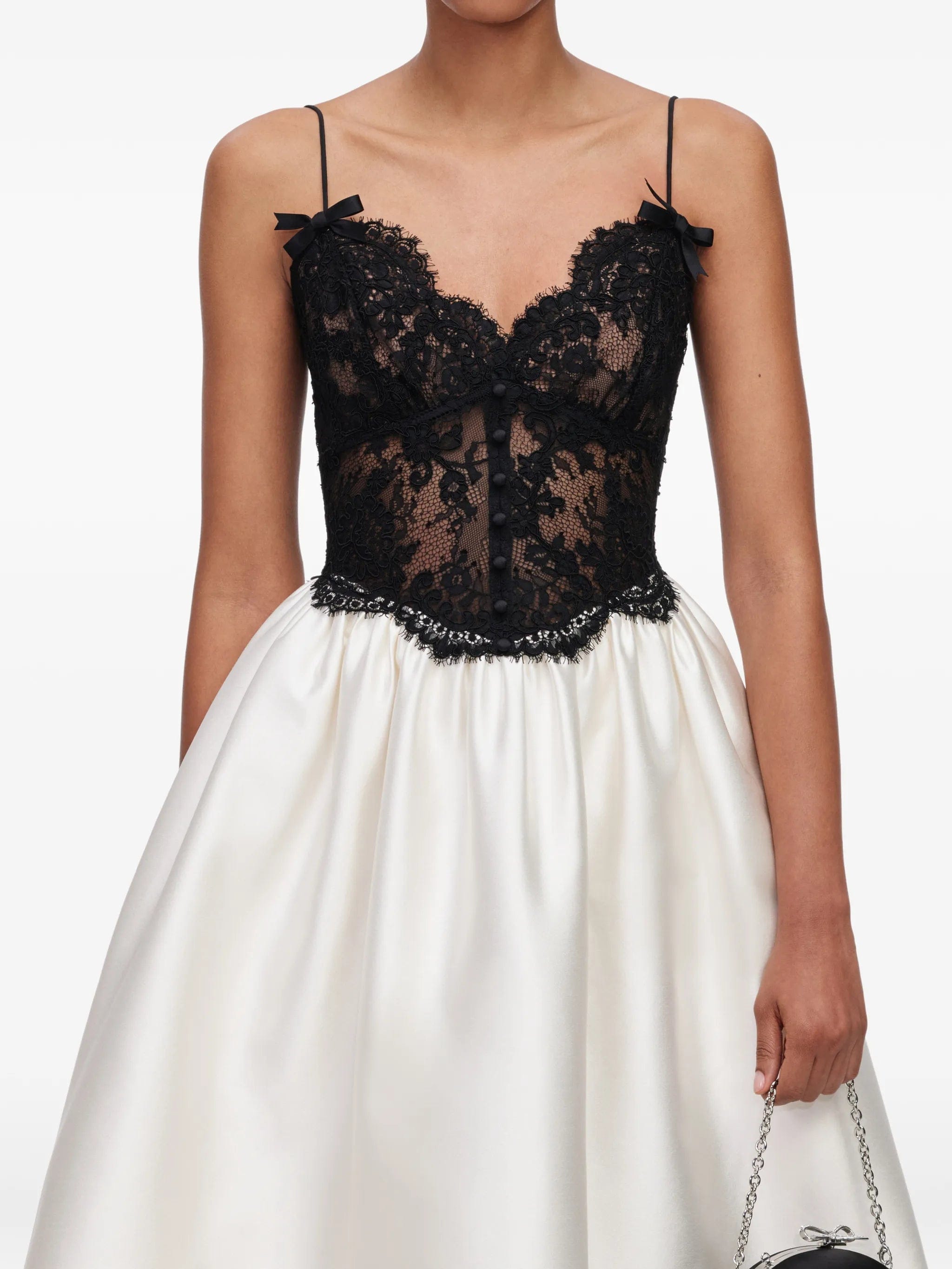 Self-Portrait lace - bodice flared midi dress