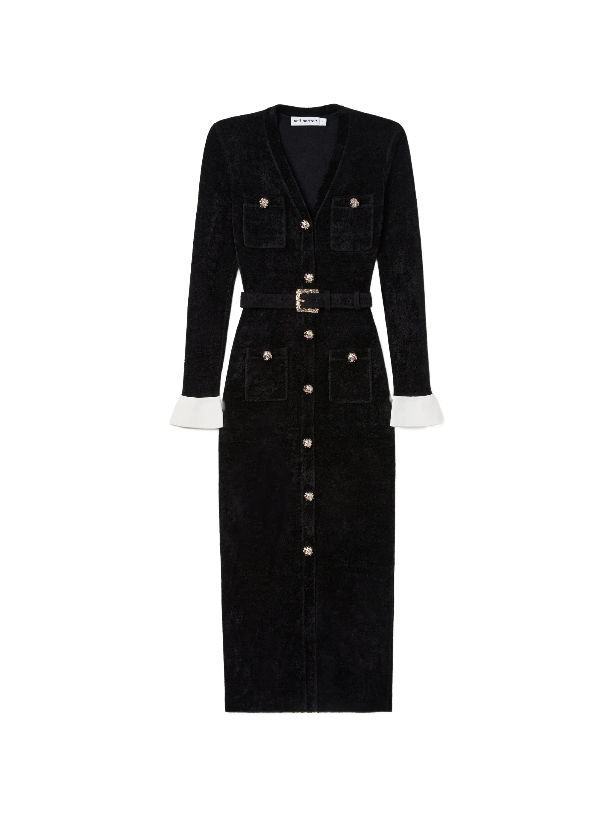 Self-Portrait belted double - breasted midi dress