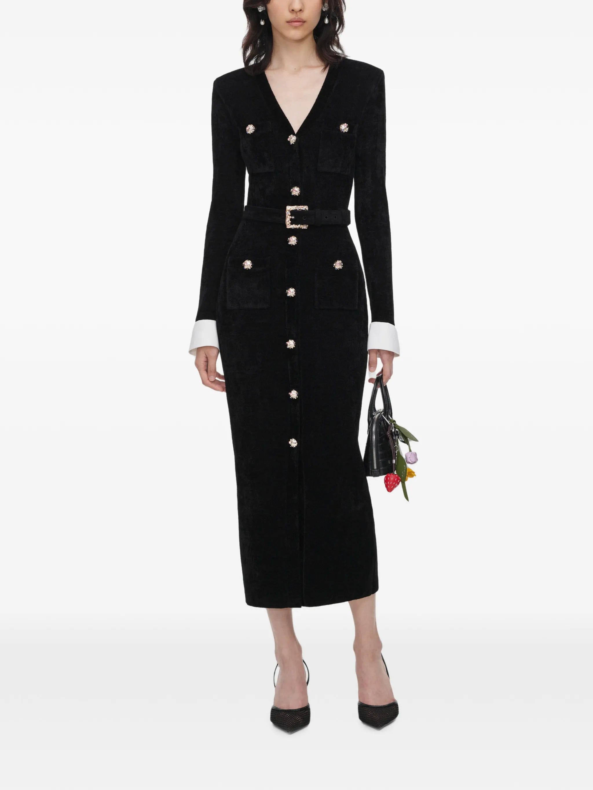 Self-Portrait belted double - breasted midi dress