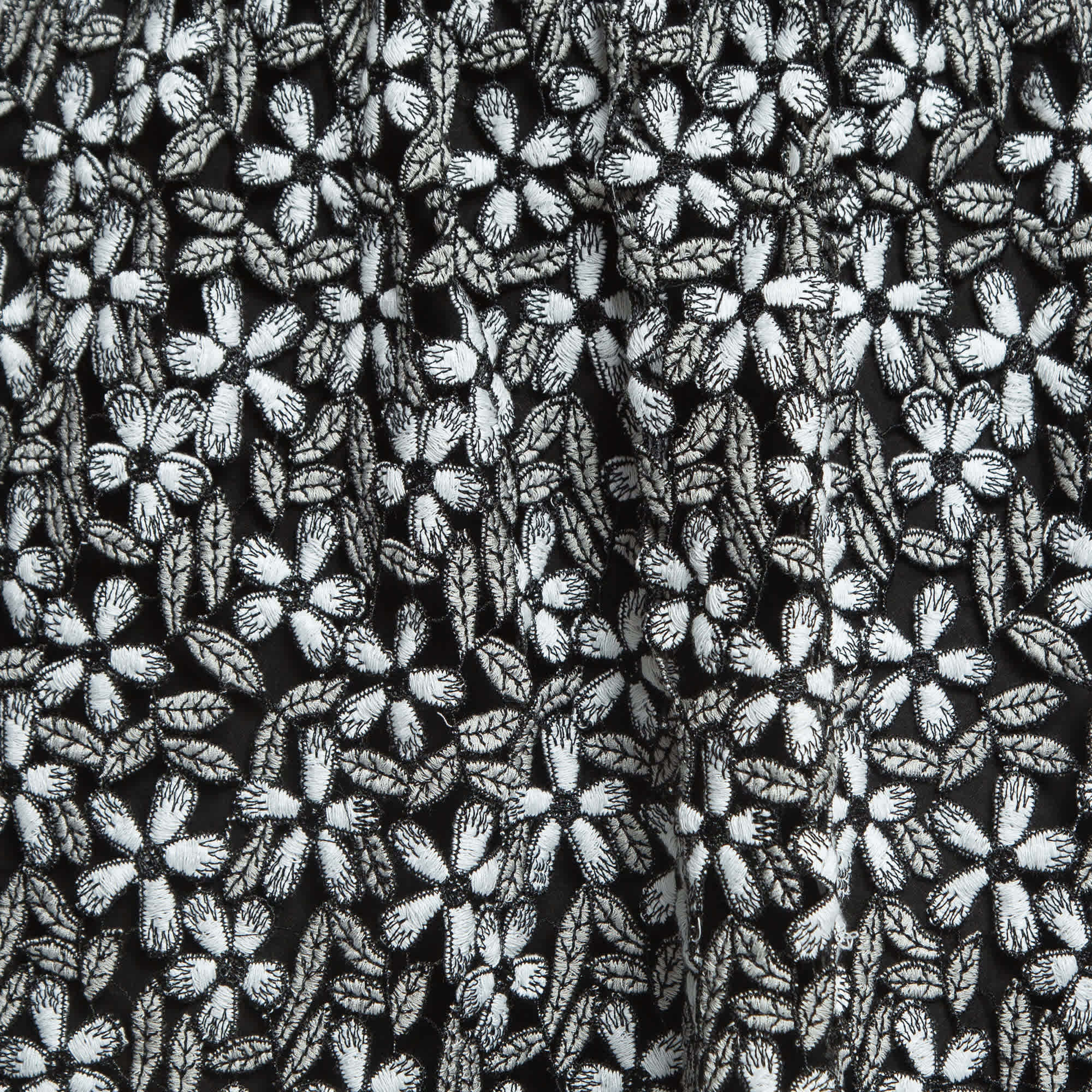 Self - Portrait Black/white Floral Cut - Out Lace Short Skirt