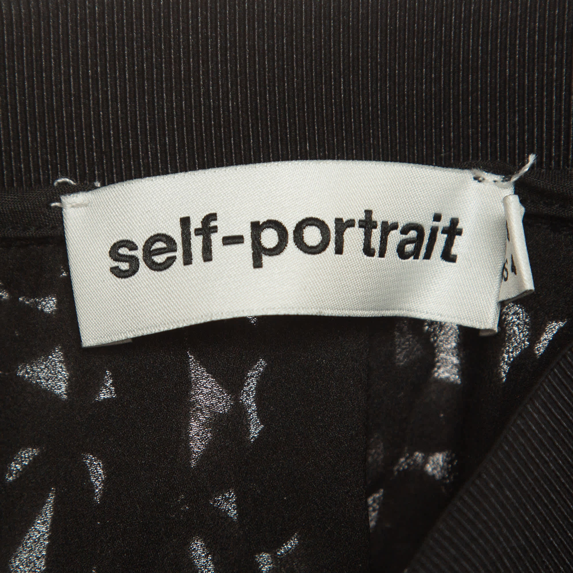 Self - Portrait Black/white Floral Cut - Out Lace Short Skirt
