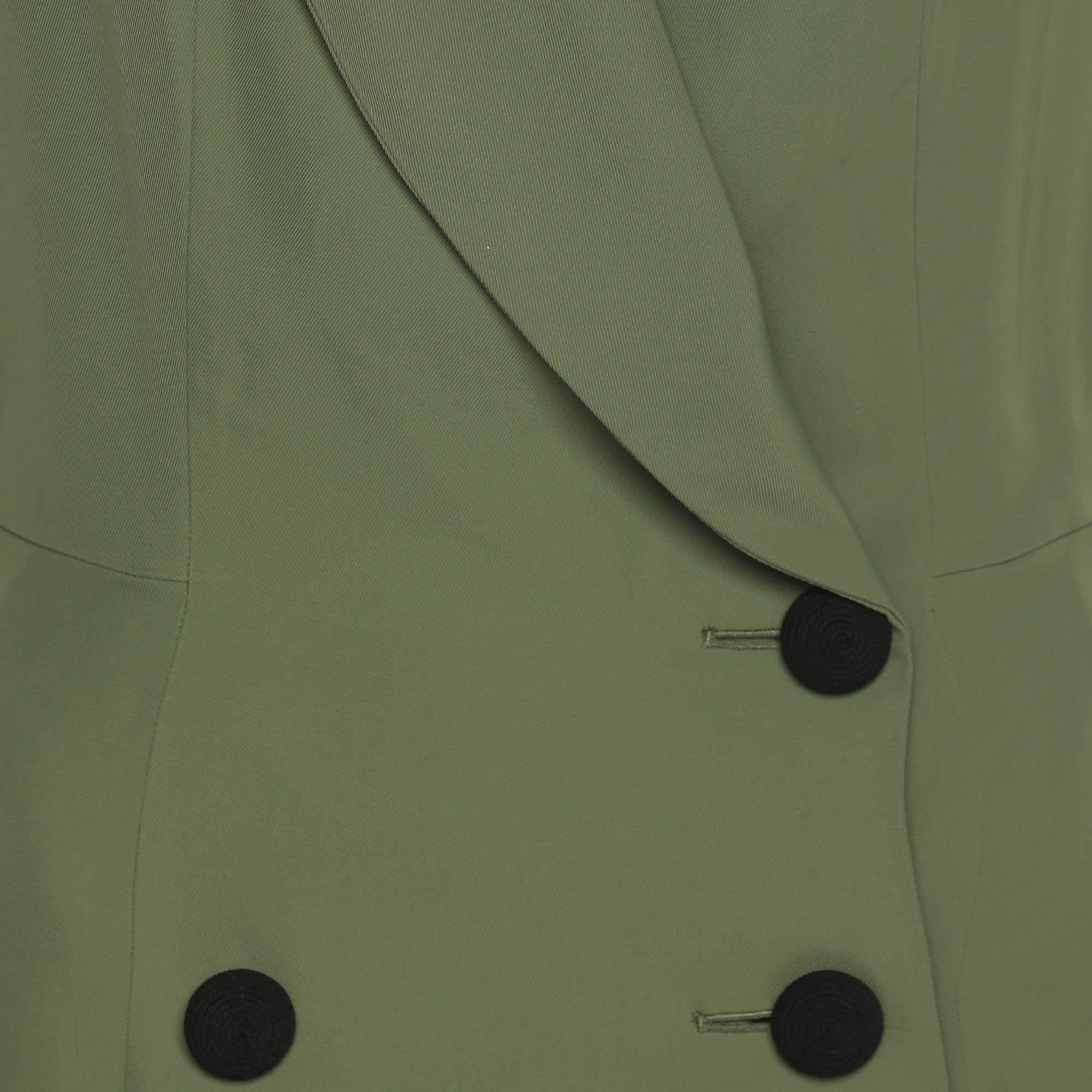 Self - Portrait Green Twill Double Breasted Jumpsuit