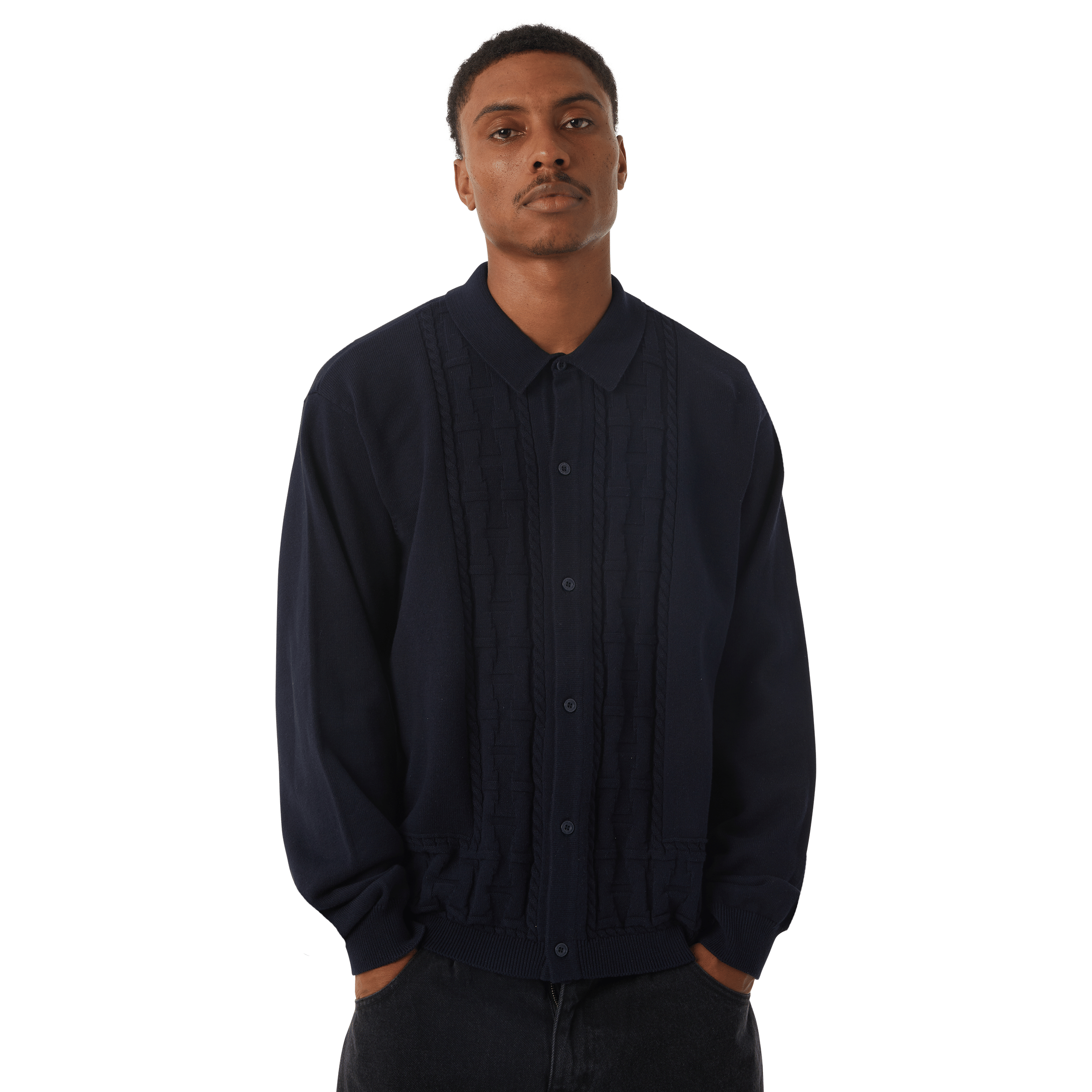 HUF Towner L/S Knit Top (Navy)