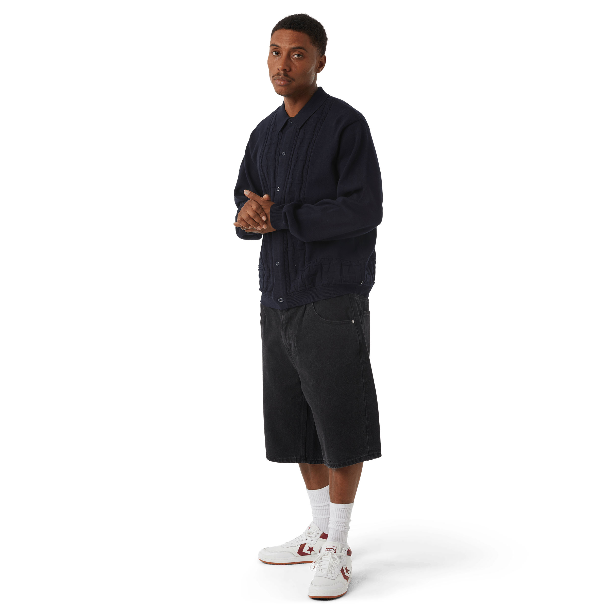 HUF Towner L/S Knit Top (Navy)