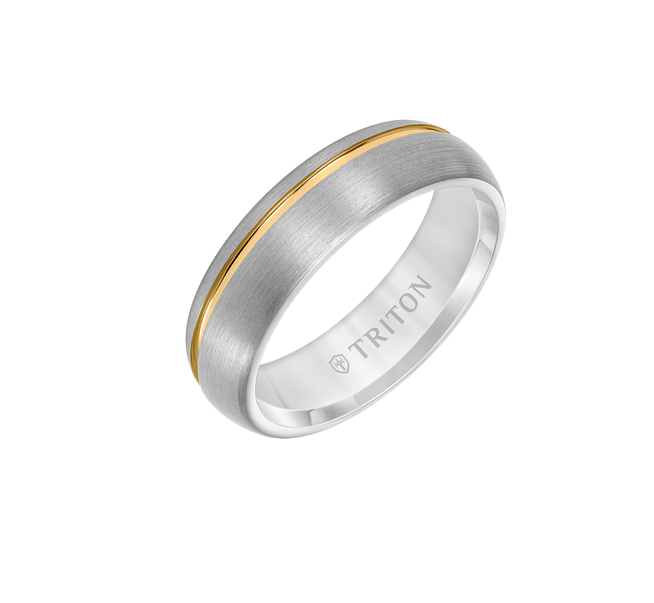Triton 6.5 mm Flat Edge Brush Finish Two Tone Band